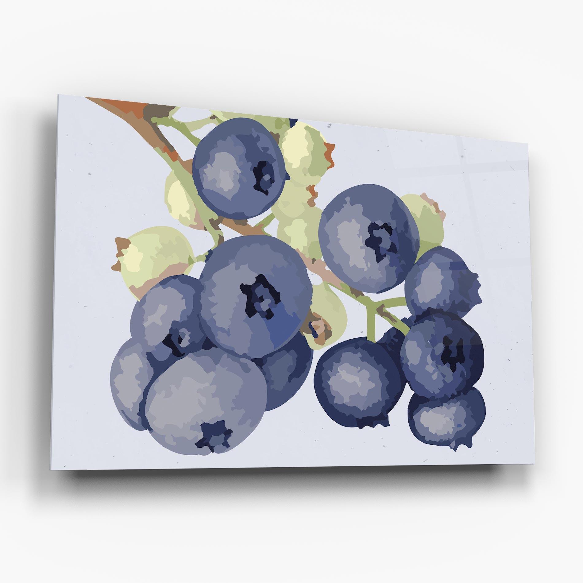 Tablou Sticla Blueberries Art mockup 6