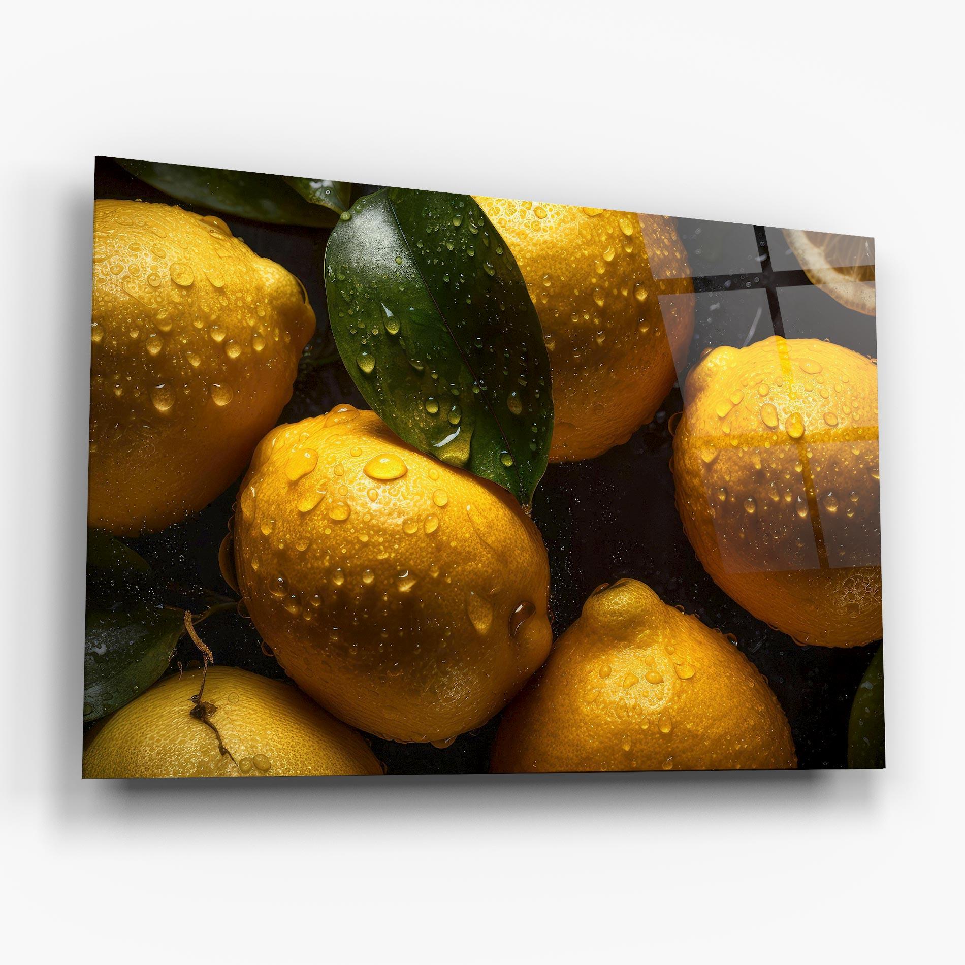 Tablou Sticla Lemon After Rain mockup 6