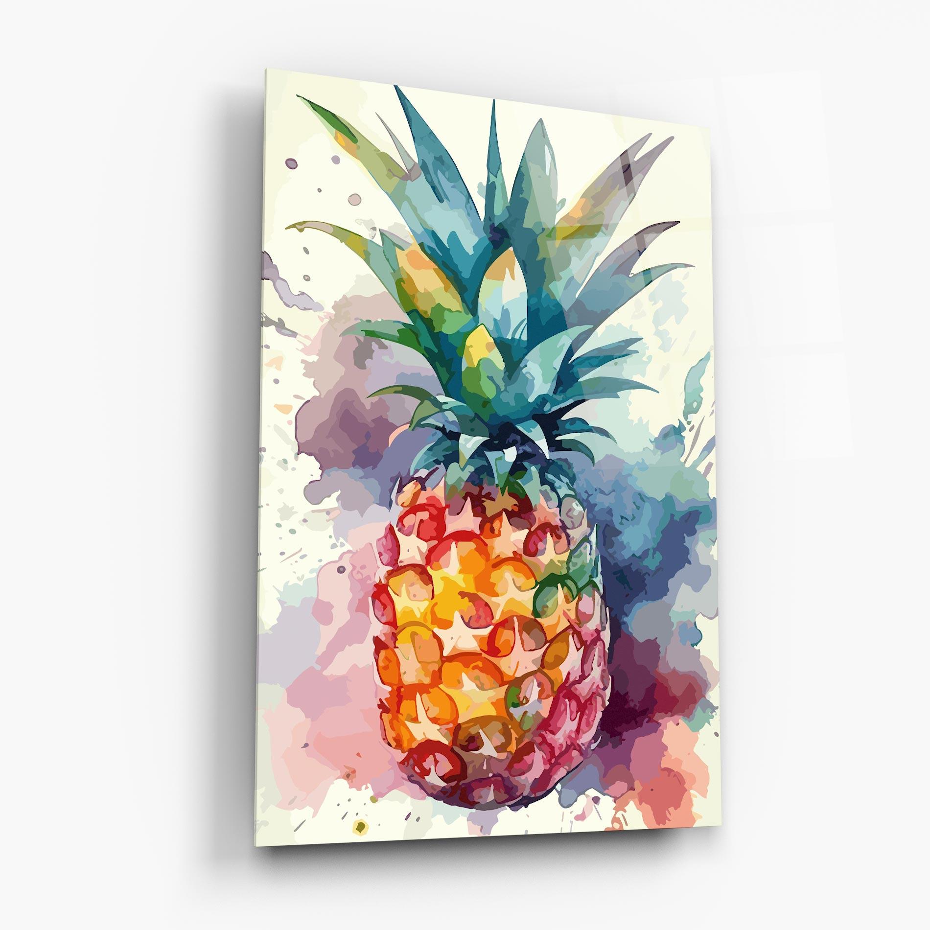 Tablou Sticla Colorful Pineapple mockup 6