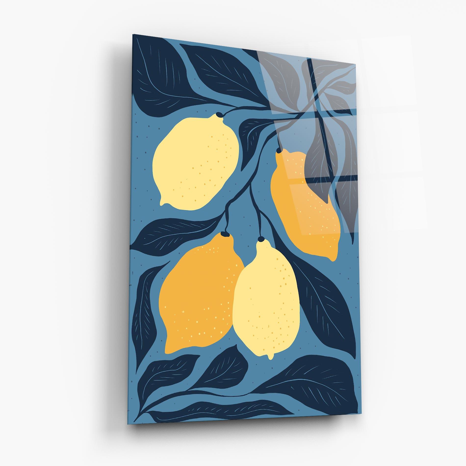 Tablou Sticla Lemon On Blue mockup 6