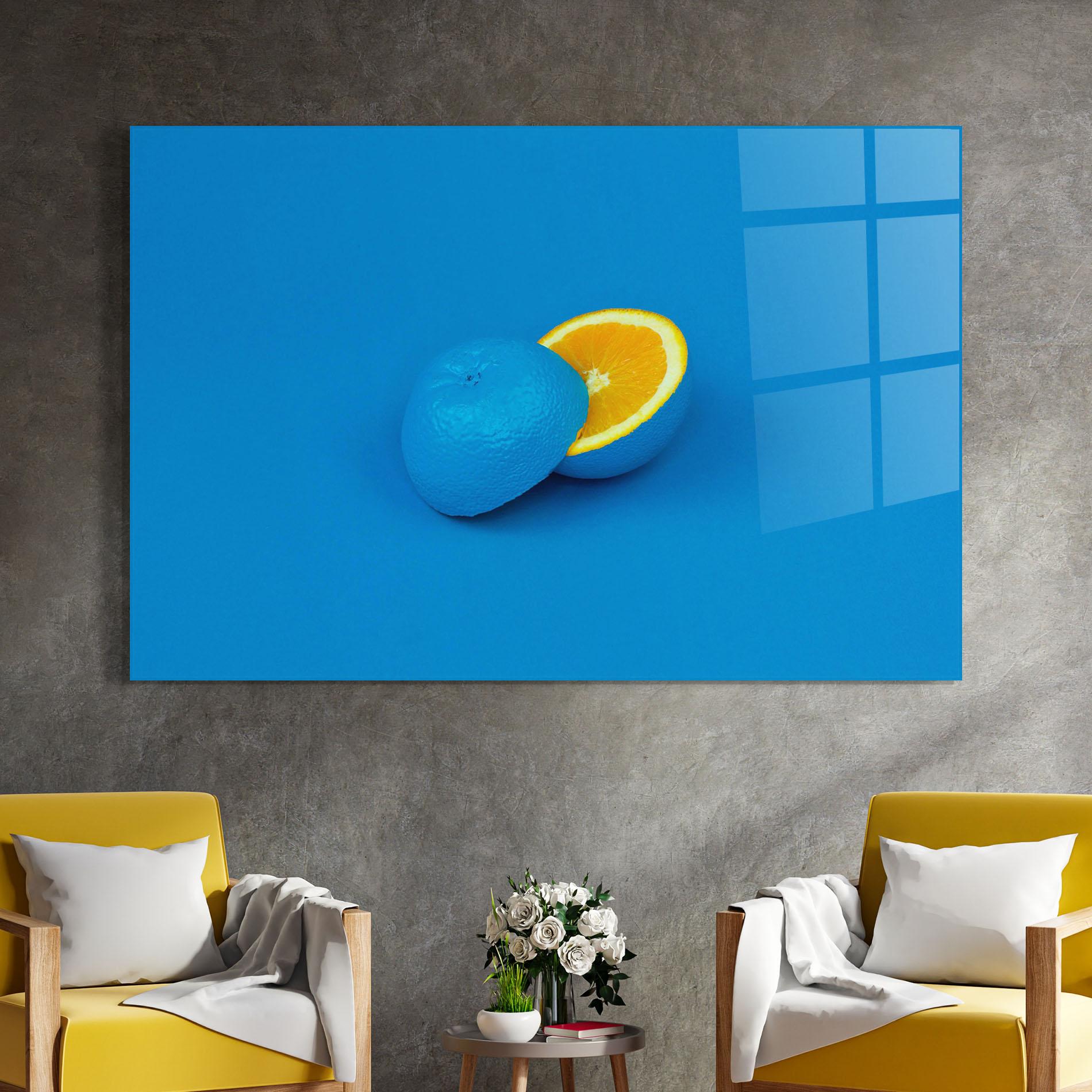 Tablou Sticla Blue Orange mockup 4