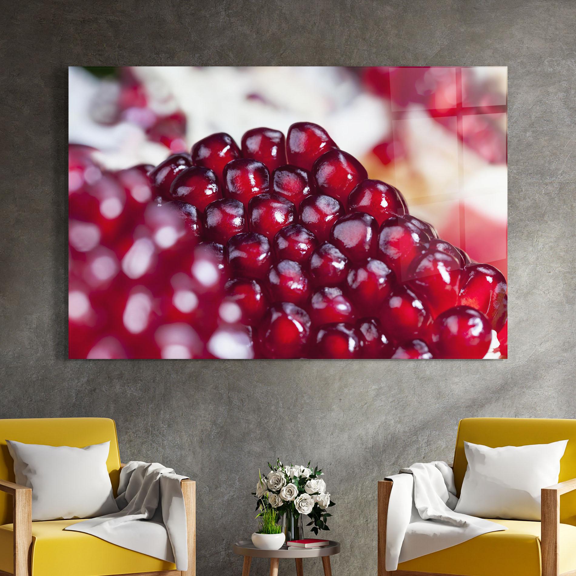 Tablou Sticla Close Up Pomegranate mockup 4