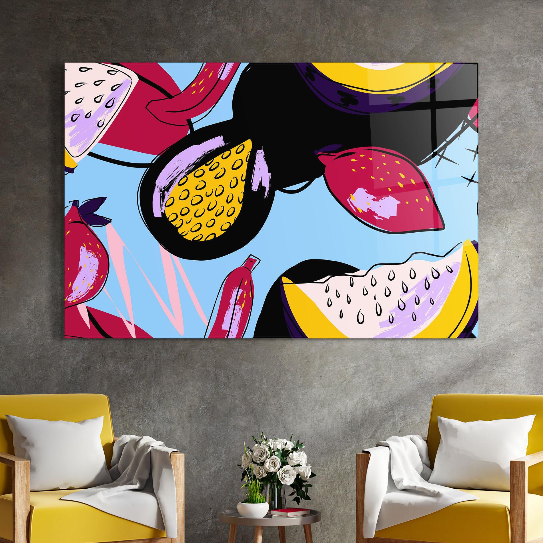 Tablou Sticla Colorful Fruits mockup 4