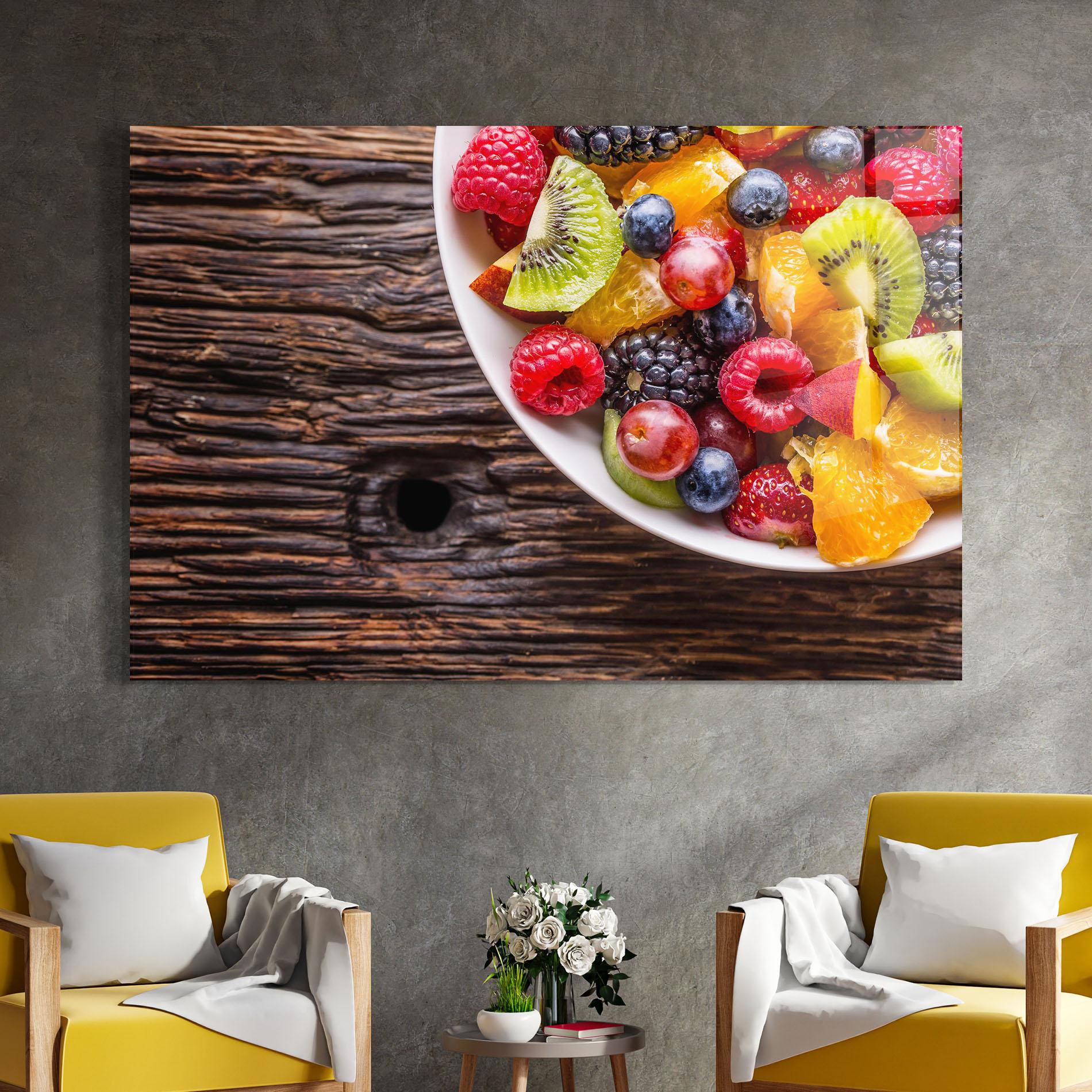 Tablou Sticla Fresh Fruit Salad mockup 4