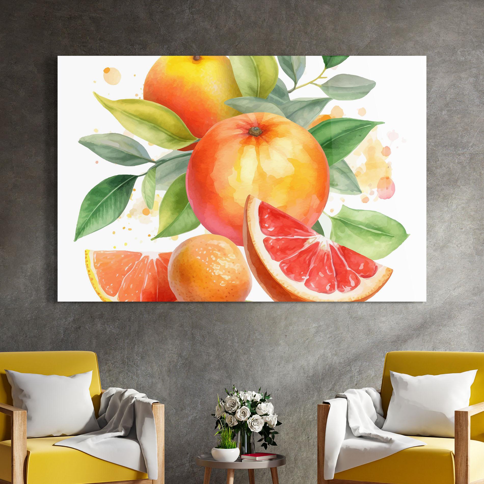Tablou Sticla Grapefruit Art mockup 4