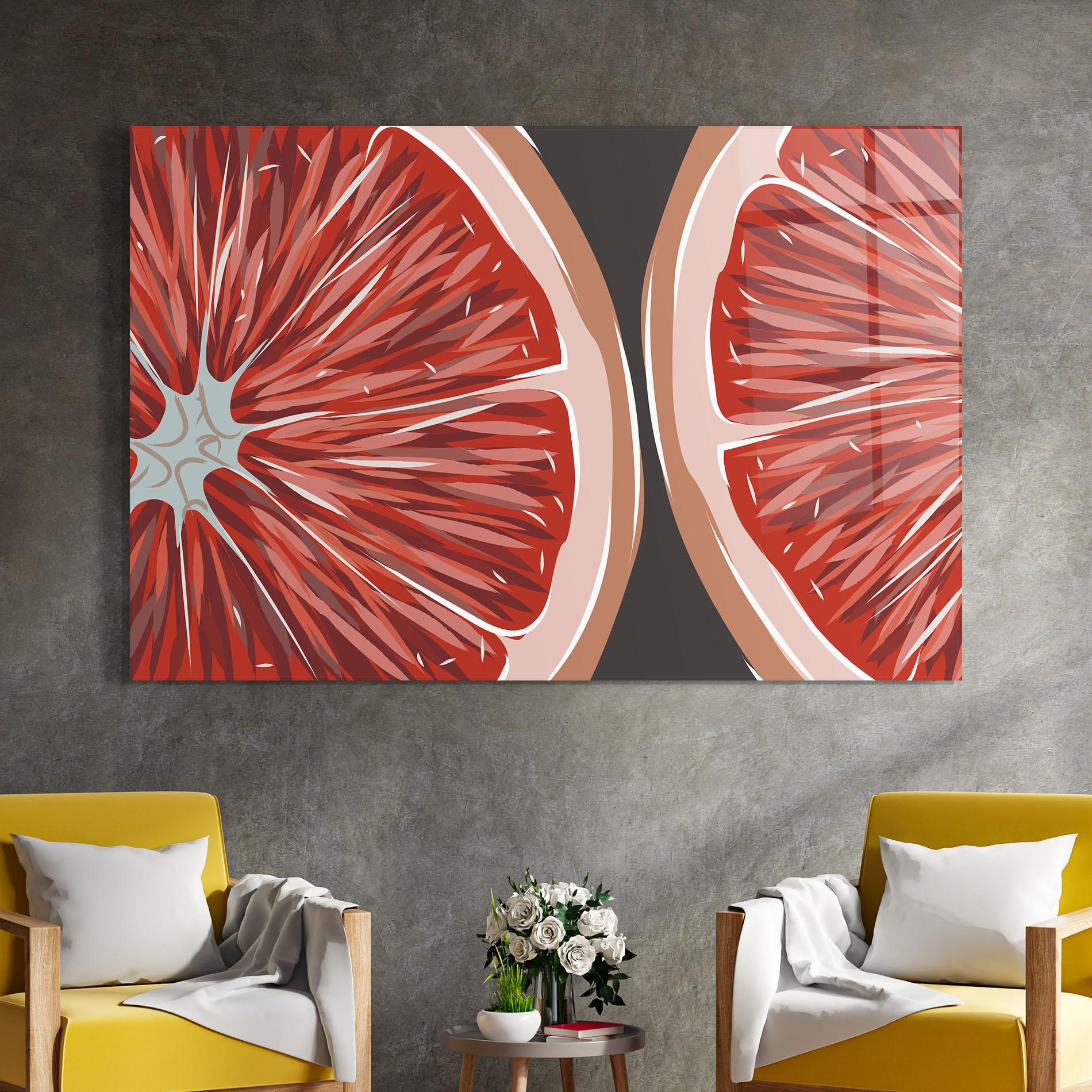 Tablou Sticla Grapefruit Close Up mockup 4