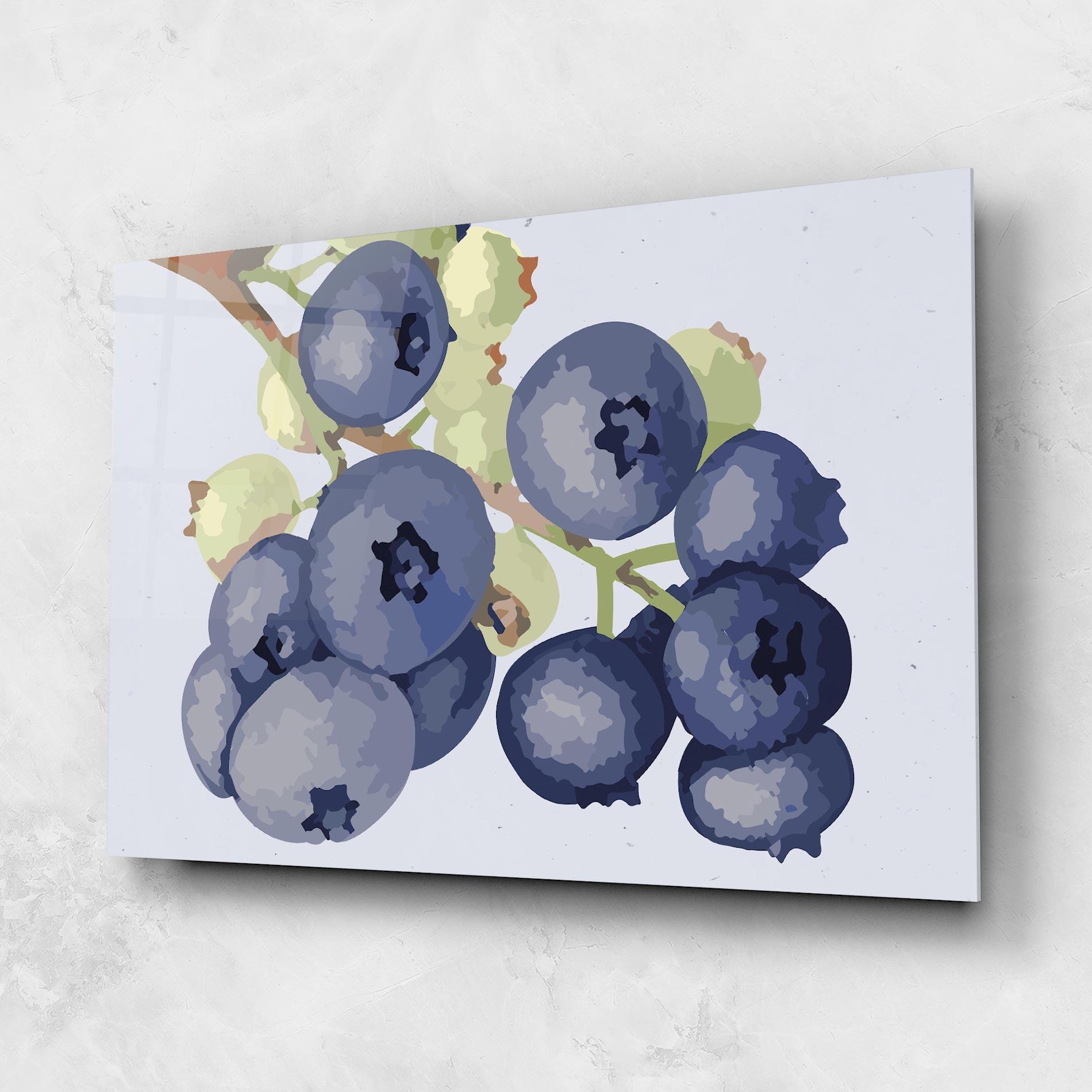 Tablou Sticla Blueberries Art mockup 1