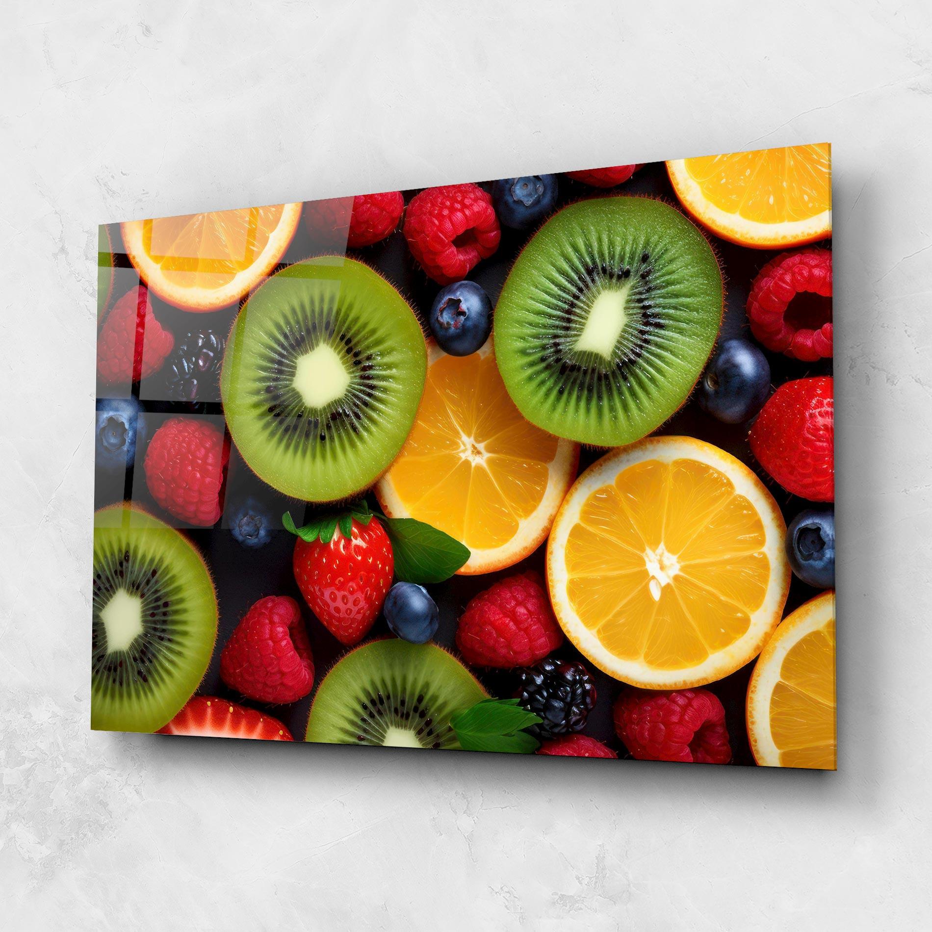 Tablou Sticla Kiwi Fruit Mix mockup 1