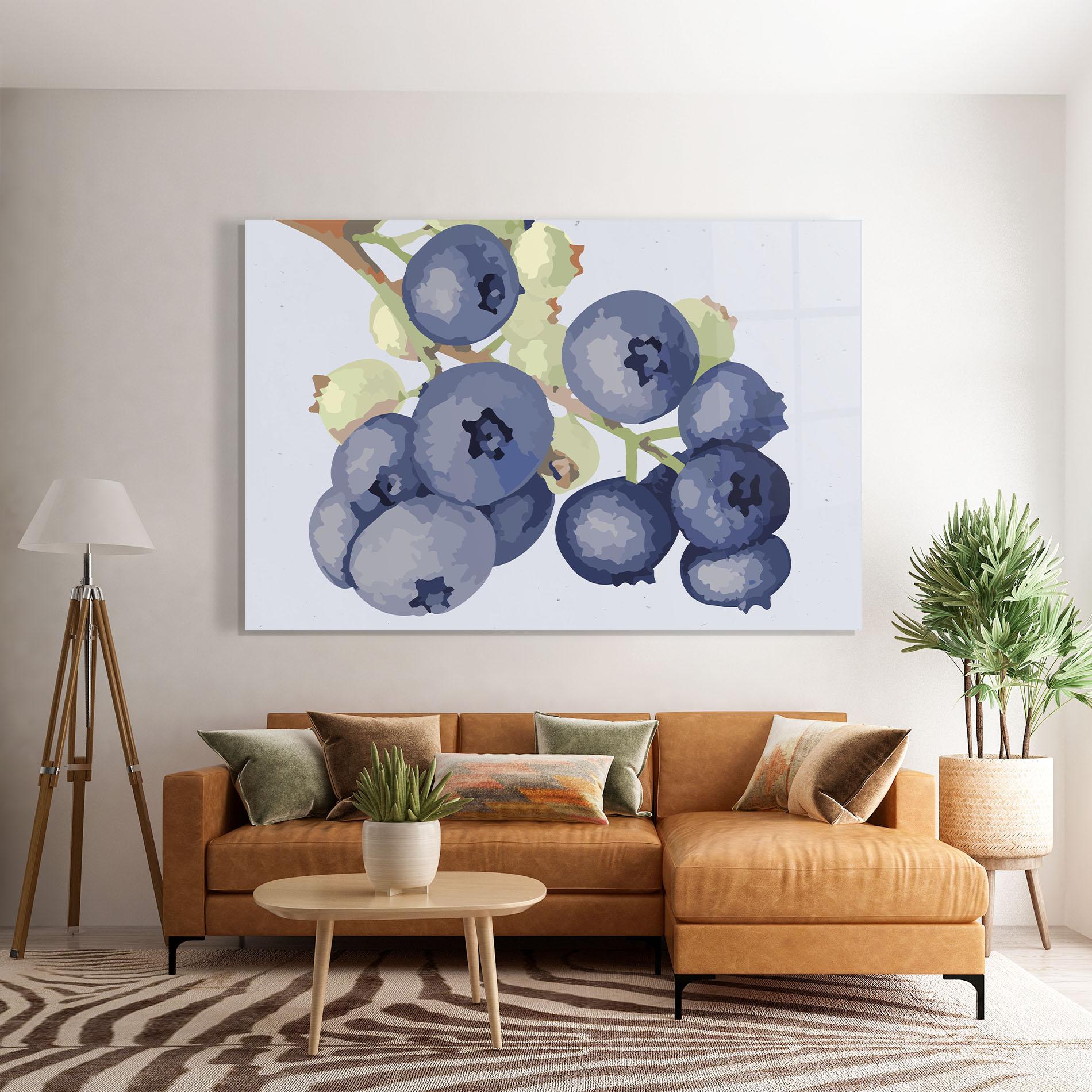 Tablou Sticla Blueberries Art mockup 7