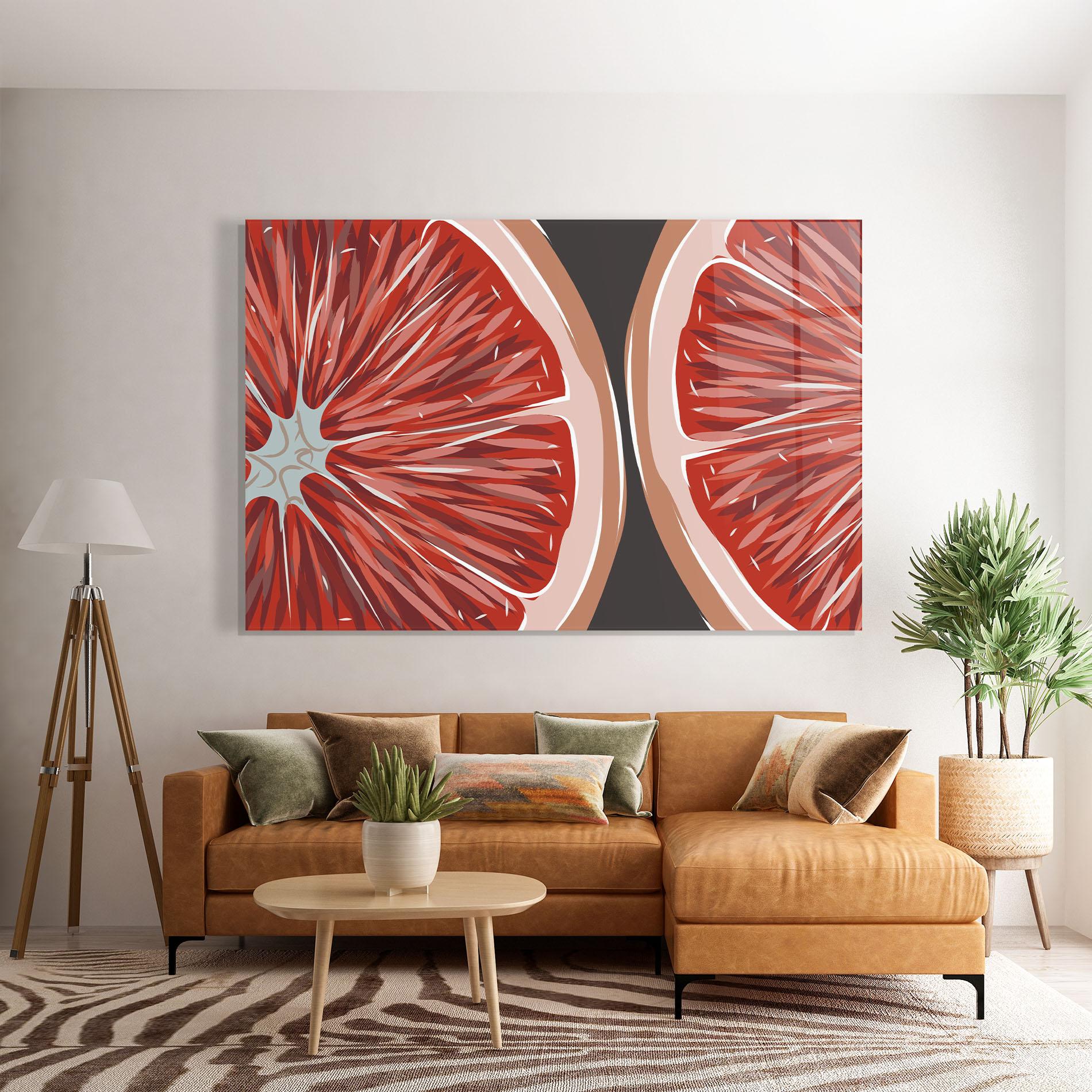 Tablou Sticla Grapefruit Close Up mockup 7