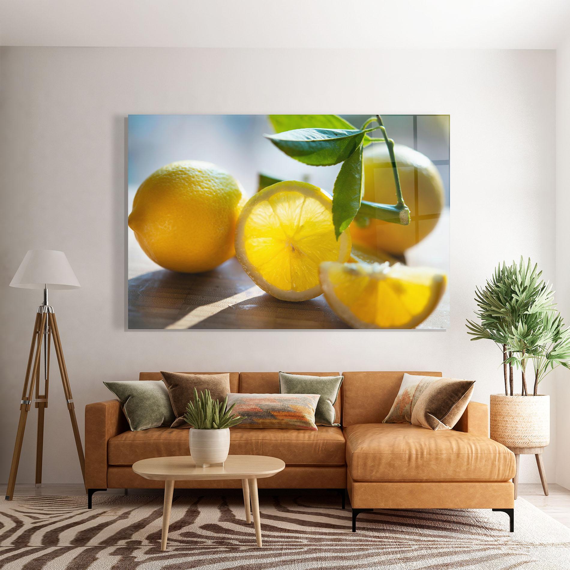Tablou Sticla Lemon In The Sun mockup 7