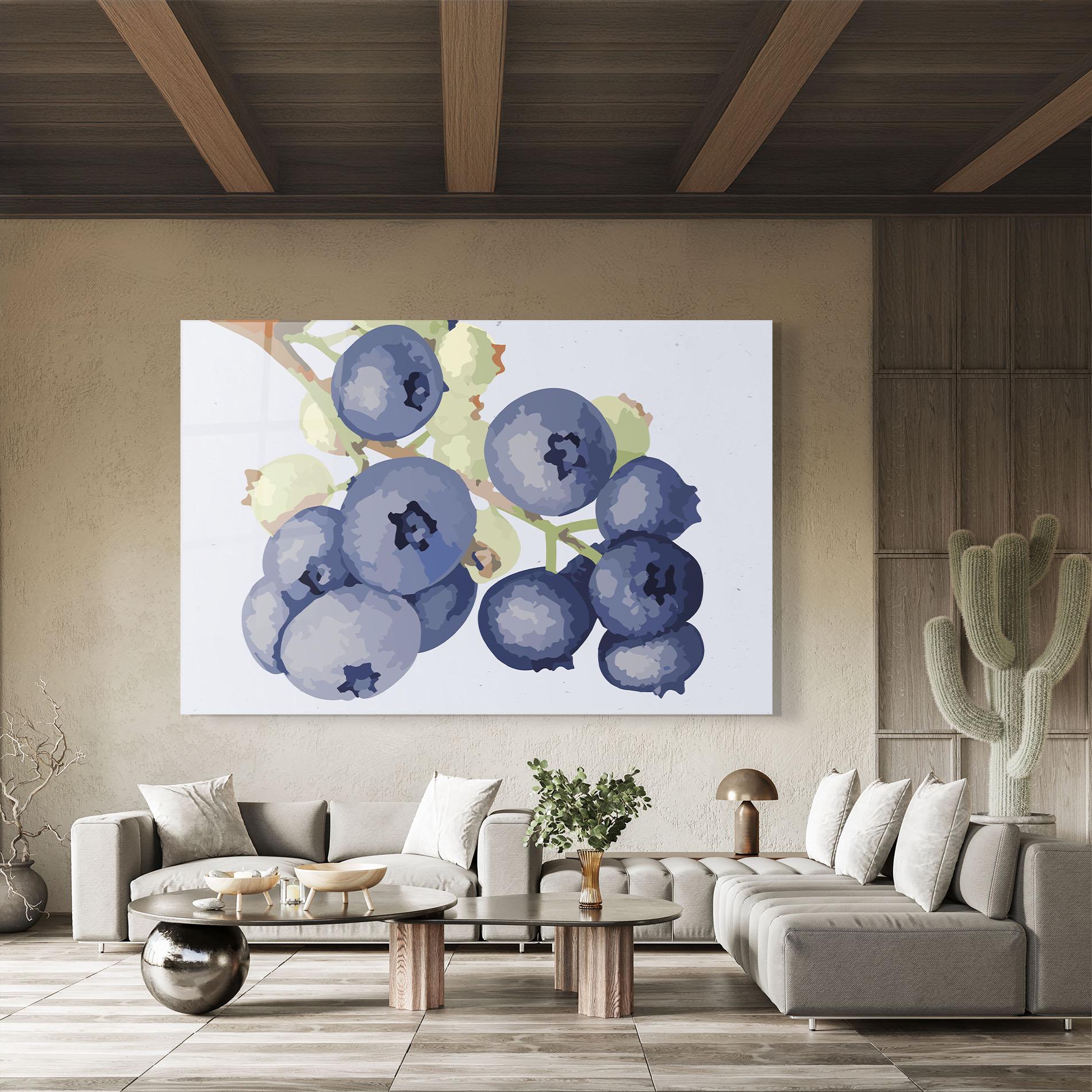 Tablou Sticla Blueberries Art mockup 8