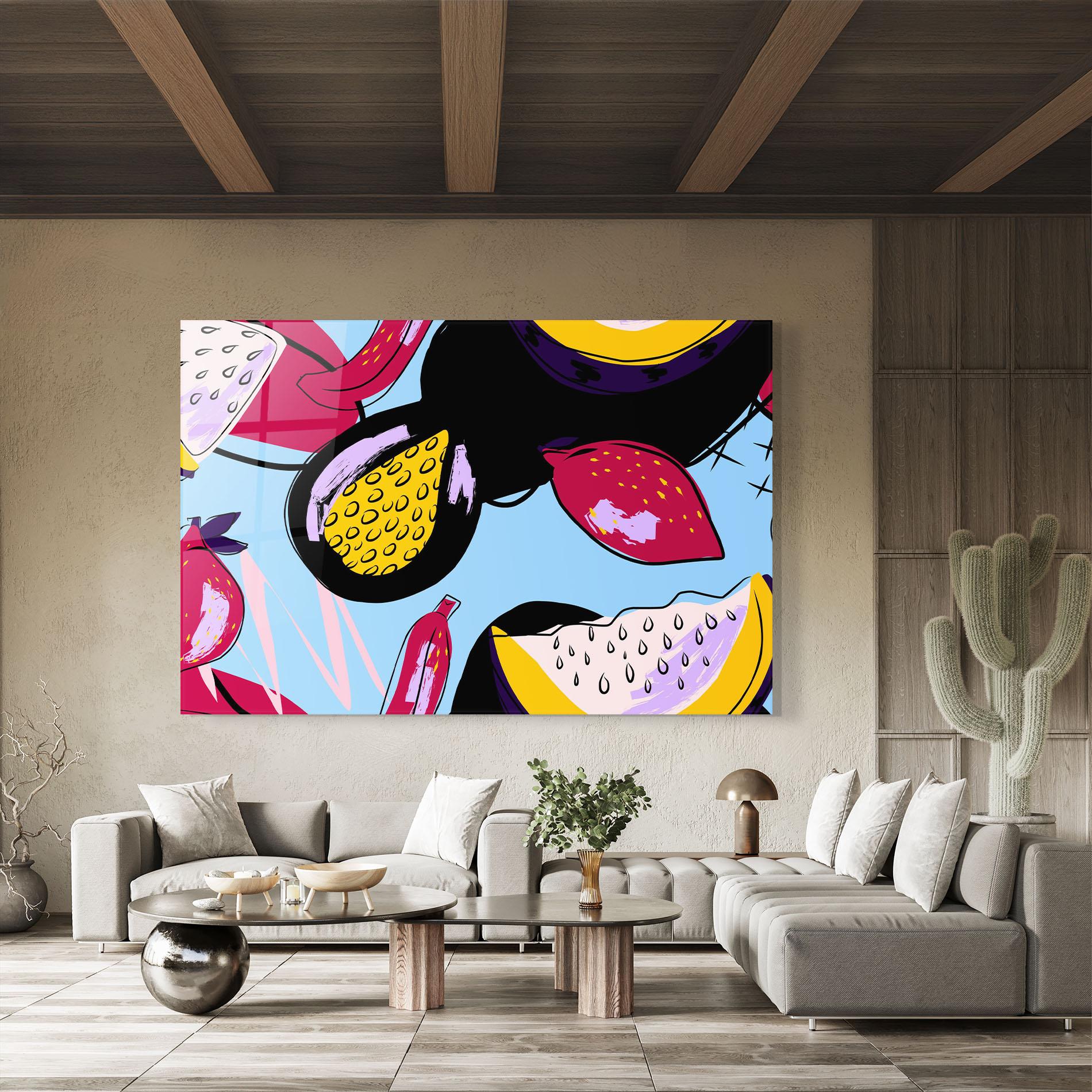 Tablou Sticla Colorful Fruits mockup 8