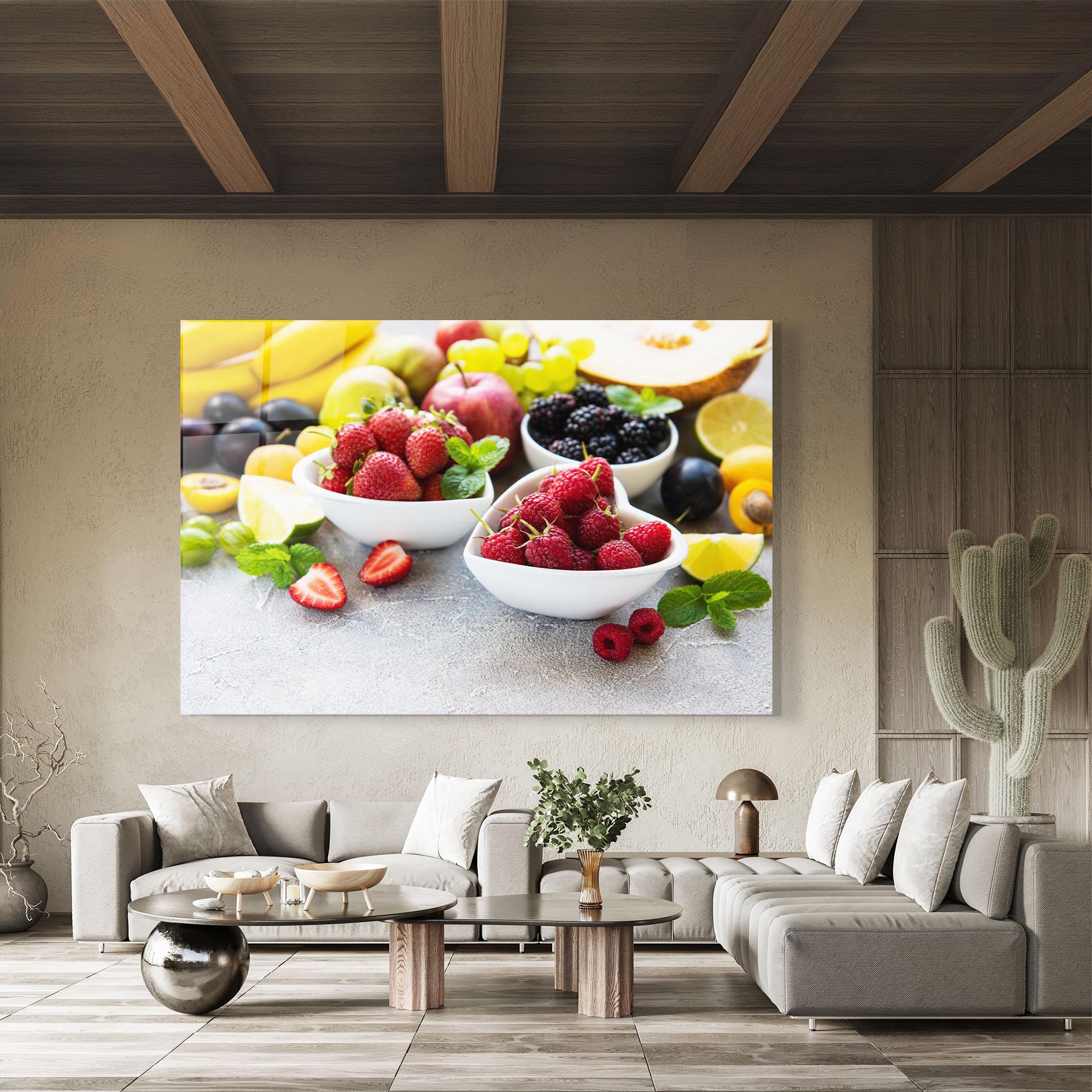 Tablou Sticla Heart Fresh Fruits mockup 8