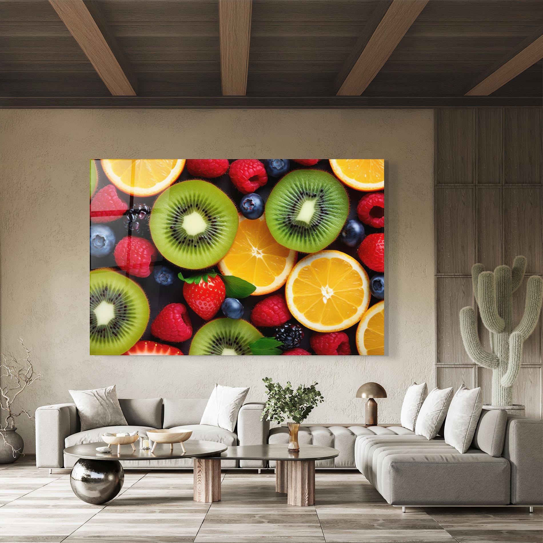 Tablou Sticla Kiwi Fruit Mix mockup 8