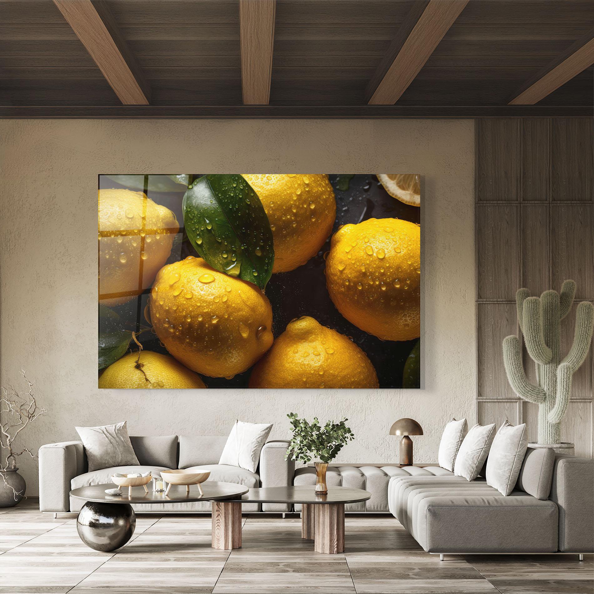 Tablou Sticla Lemon After Rain mockup 8