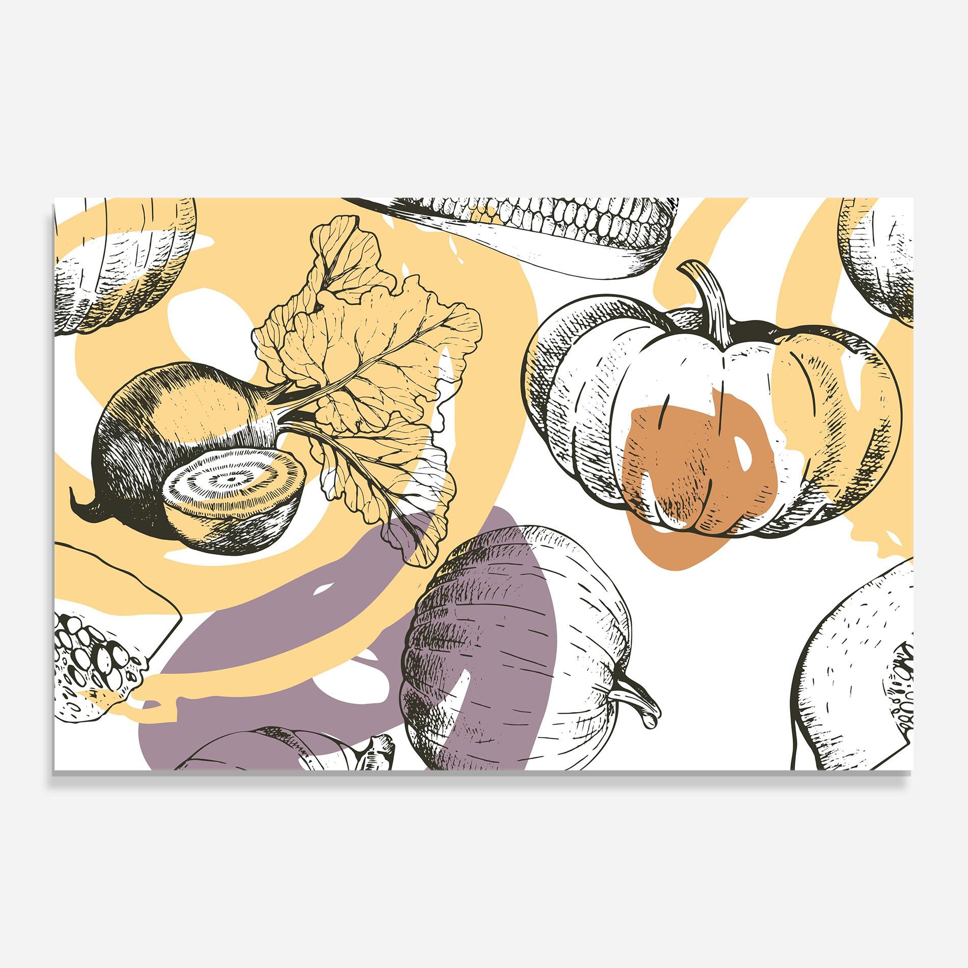 Tablou Sticla Cream Vegetables Art mockup 0