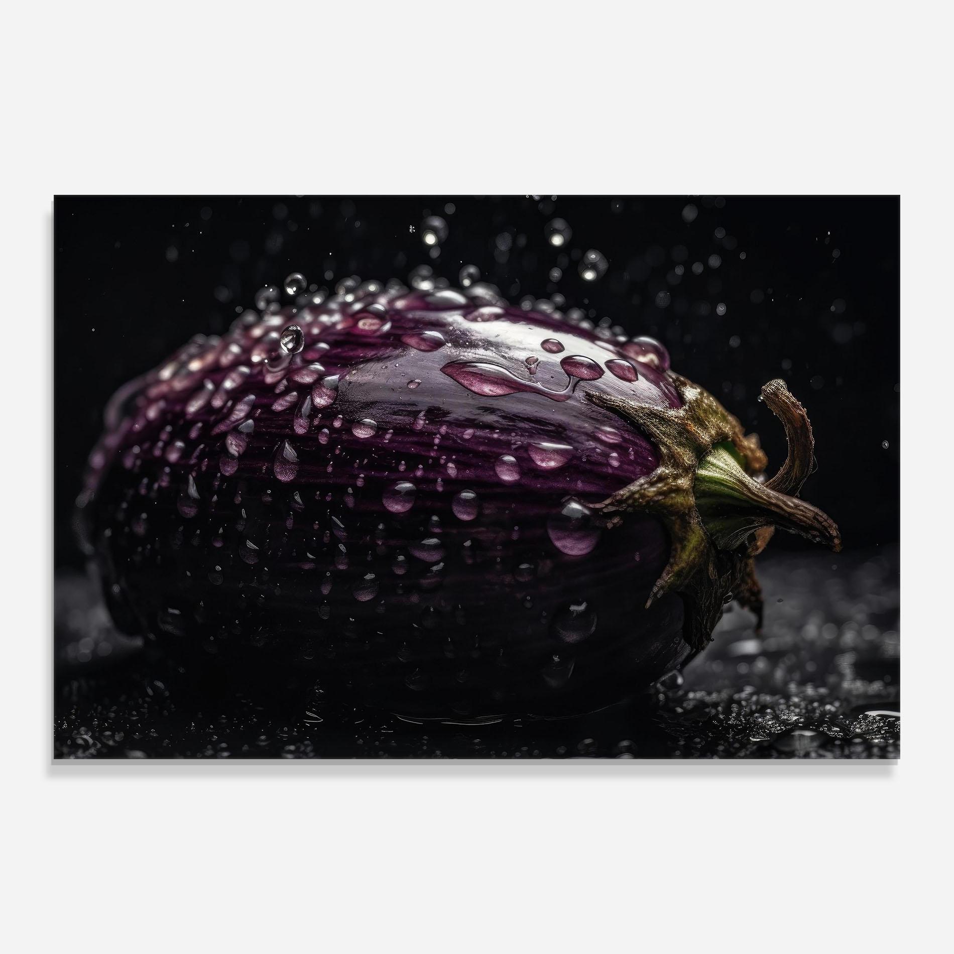 Tablou Sticla Eggplant Splash mockup 0