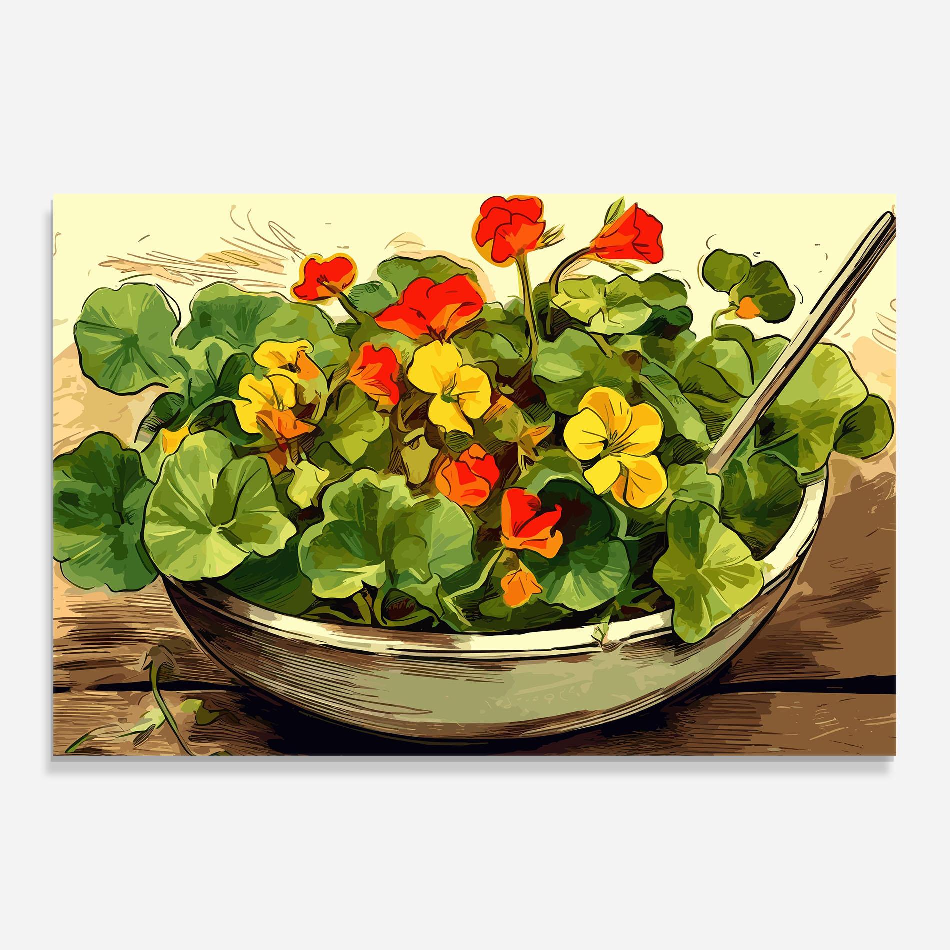 Tablou Sticla Flower Food mockup 0