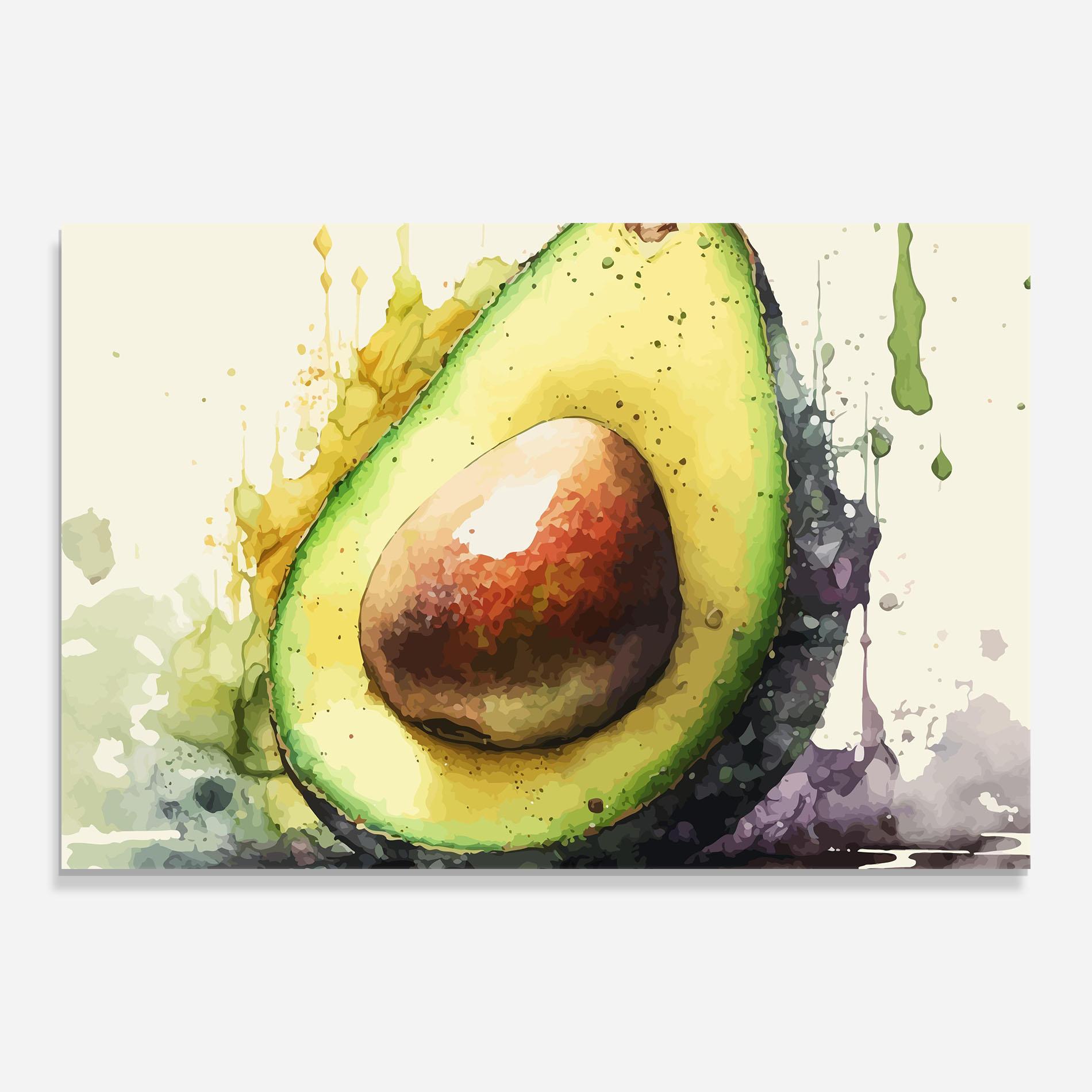 Tablou Sticla Green Avocado Art mockup 0