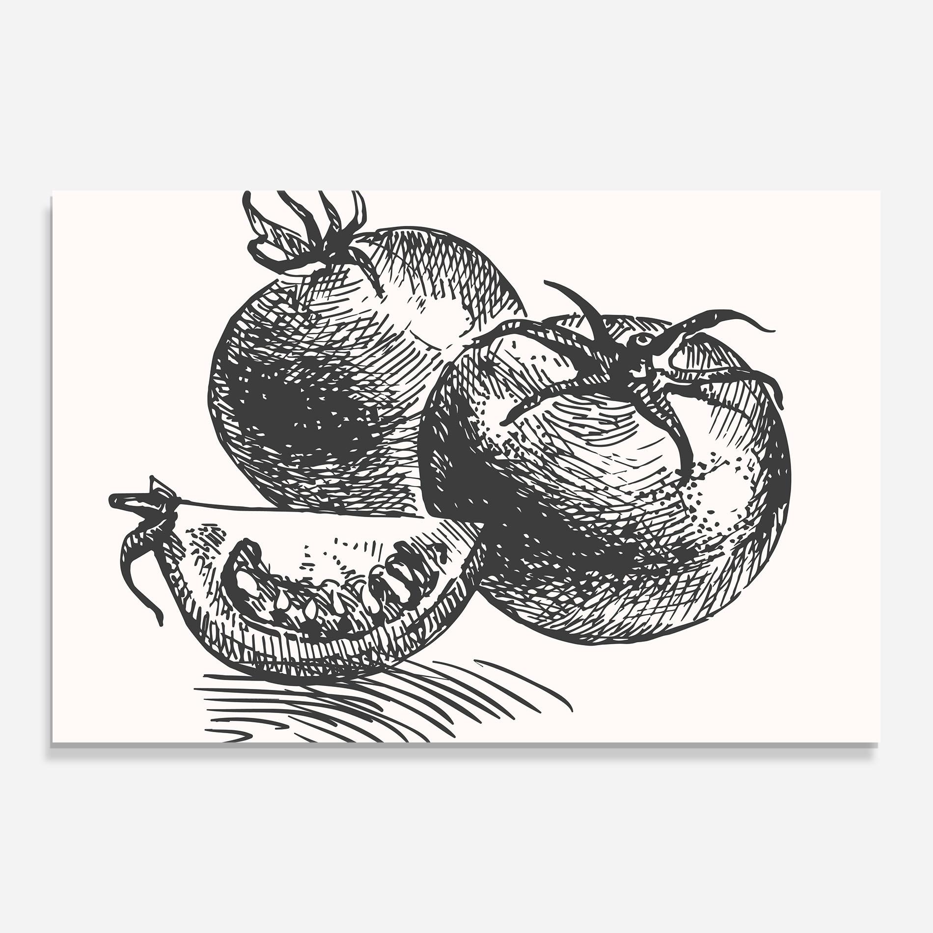 Tablou Sticla Grey Line Tomato mockup 0