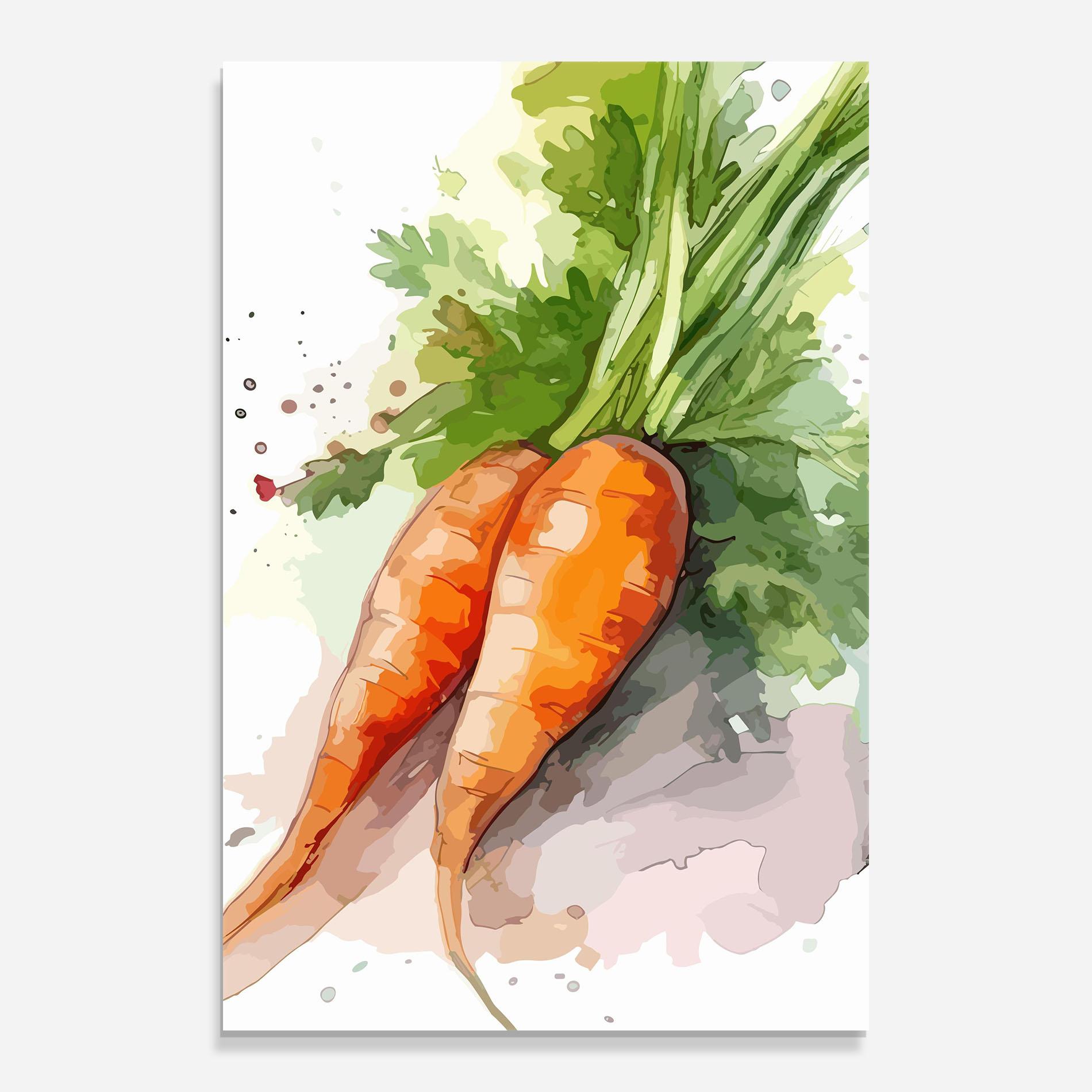 Tablou Sticla Carrot Watercolor mockup 0