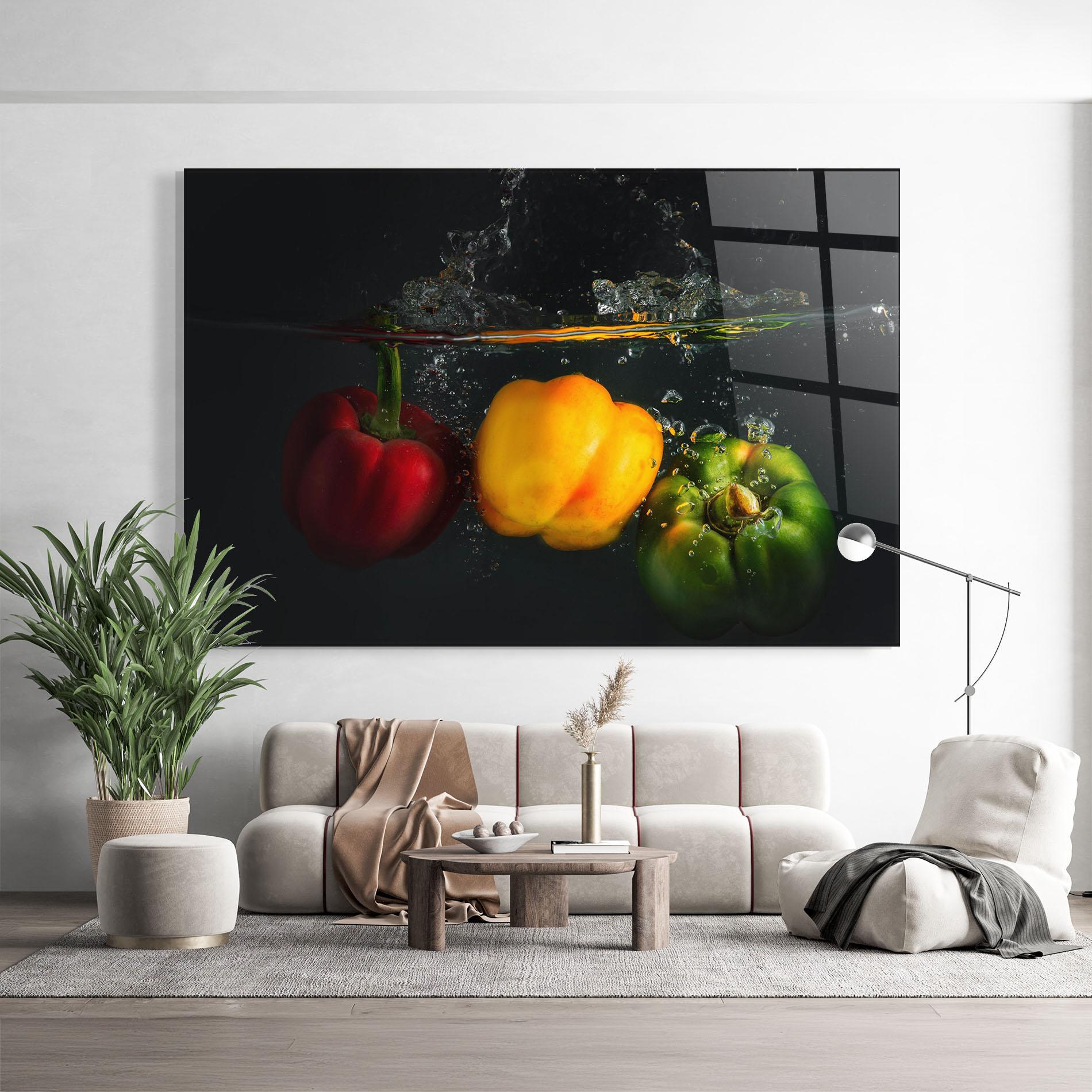 Tablou Sticla Cool Bellpepper Splash mockup 9