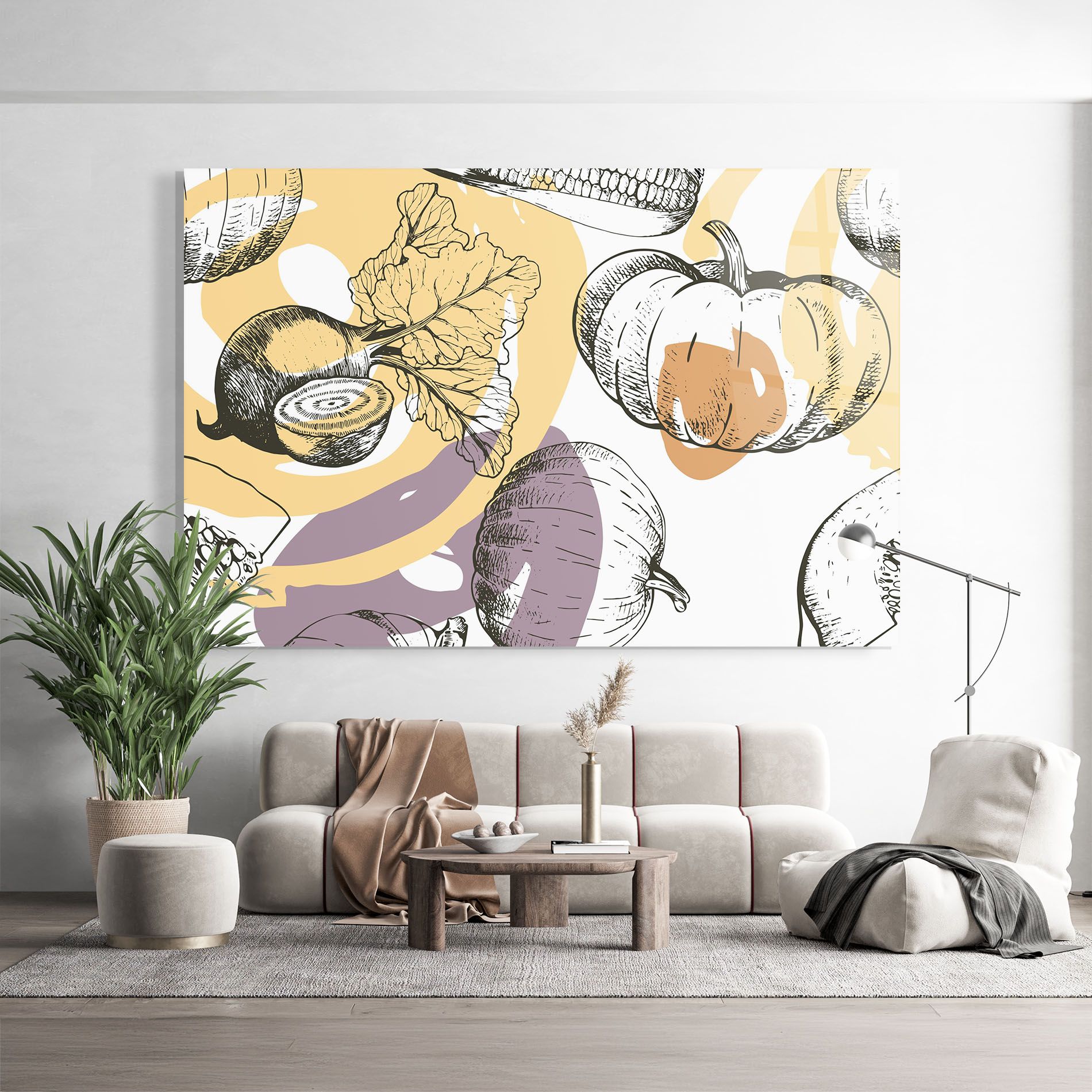 Cream Vegetables Art mockup 9