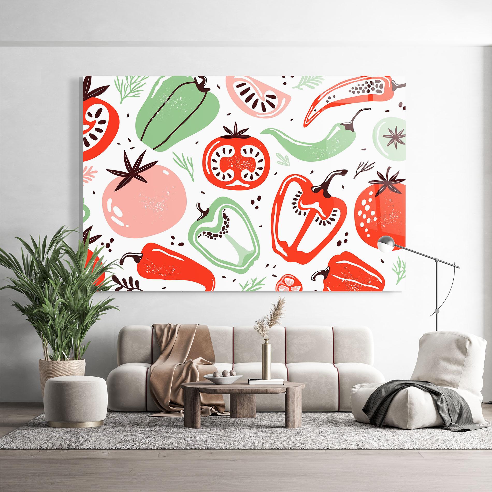 Tablou Sticla Nice Vegetables Art mockup 9