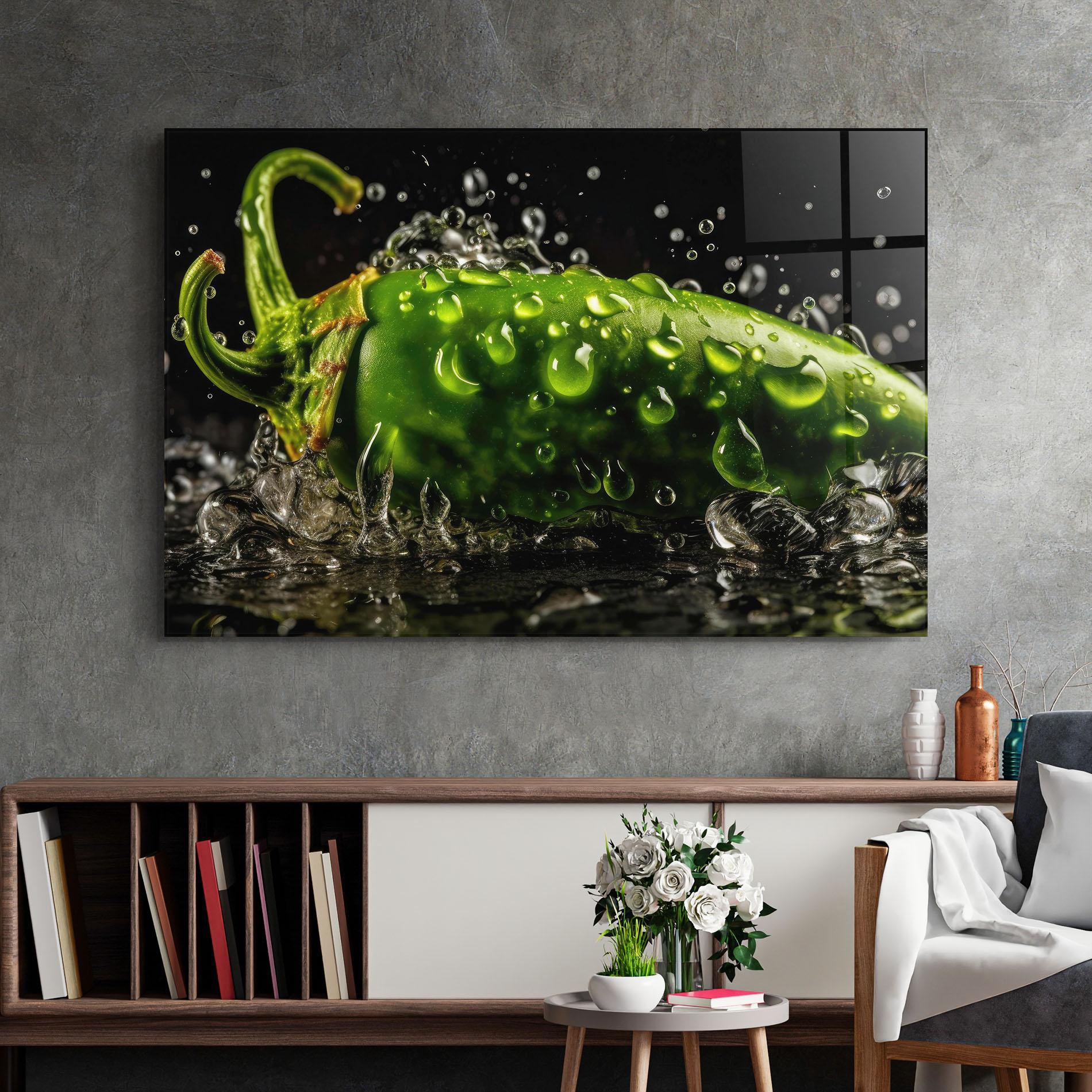 Tablou Sticla Chili Splash mockup 2