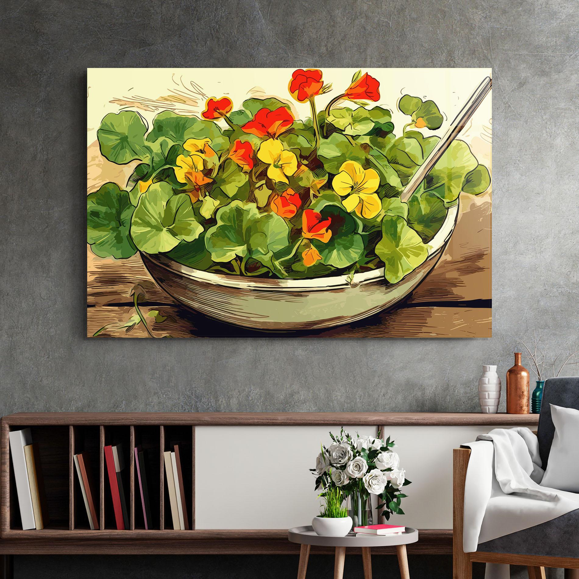 Tablou Sticla Flower Food mockup 2