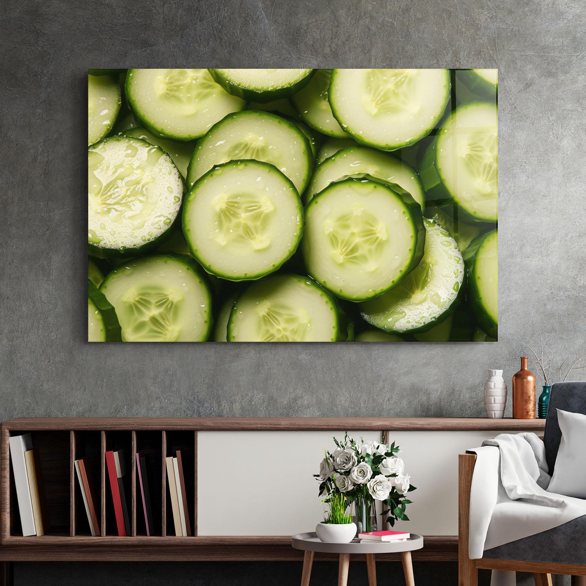 Tablou Sticla Fresh Cucumber mockup 2