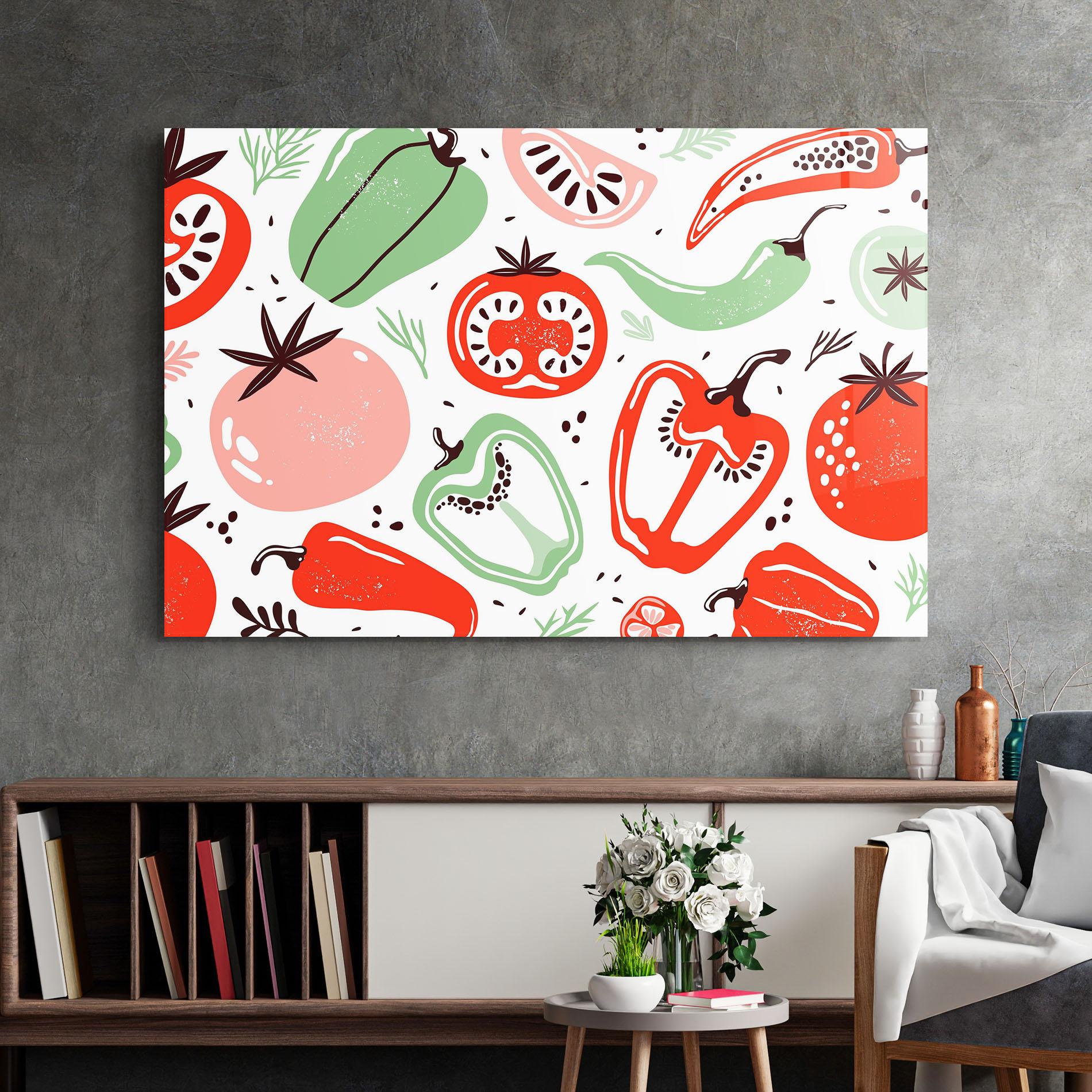 Tablou Sticla Nice Vegetables Art mockup 2