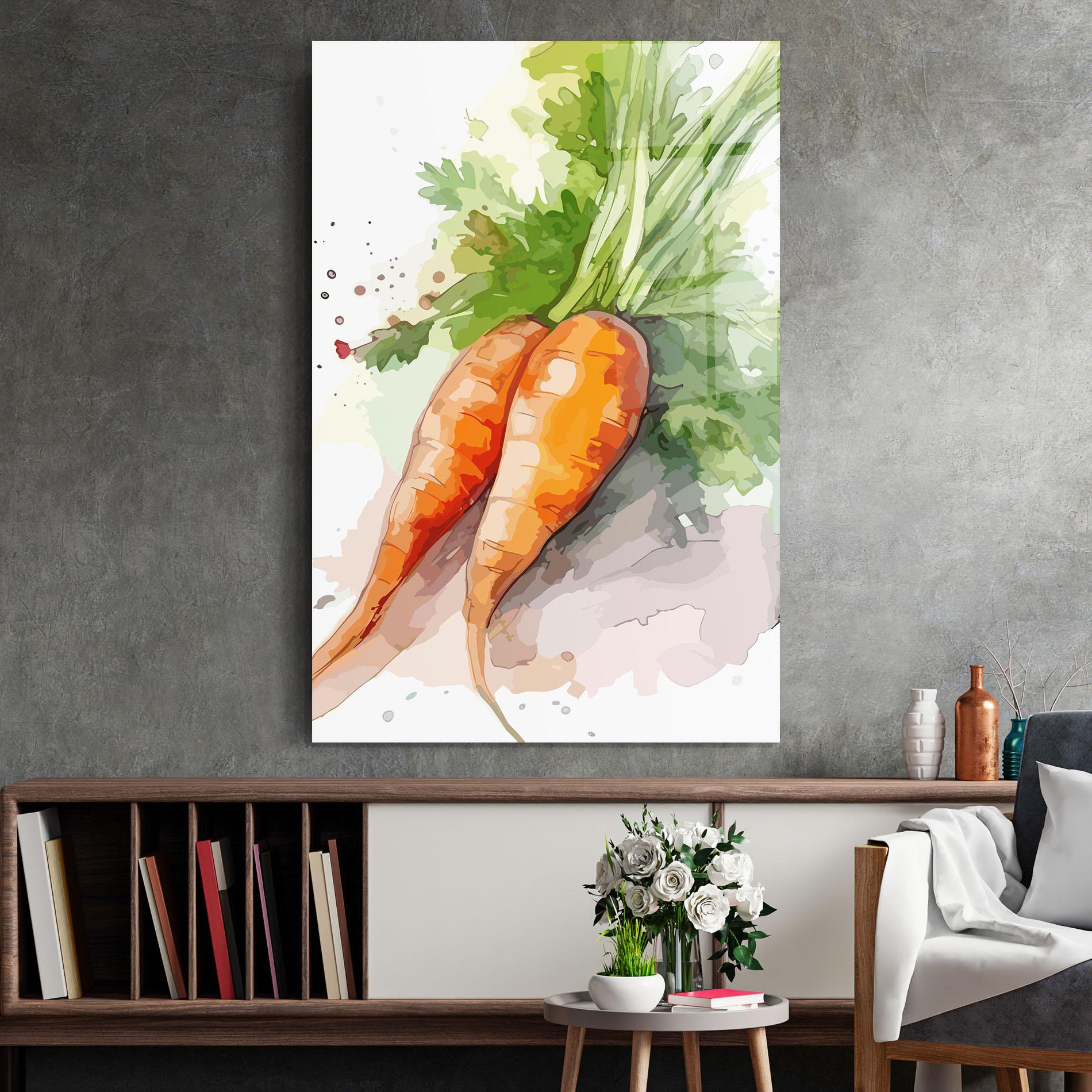Tablou Sticla Carrot Watercolor mockup 2