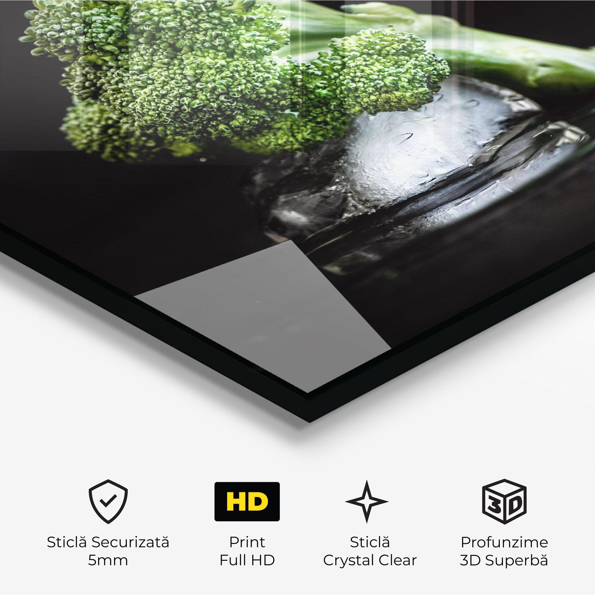 Tablou Sticla Broccoli Water mockup 3