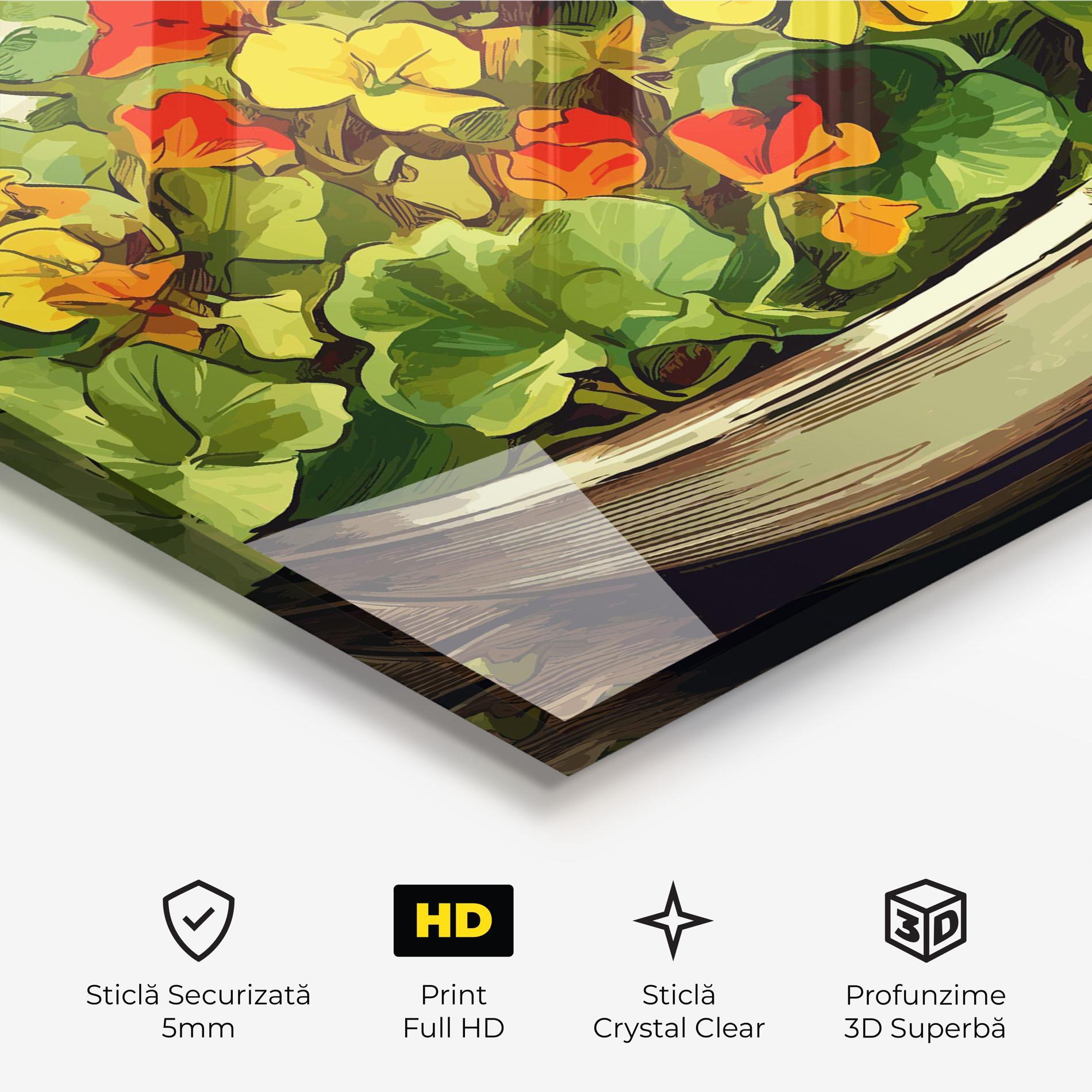 Tablou Sticla Flower Food mockup 3