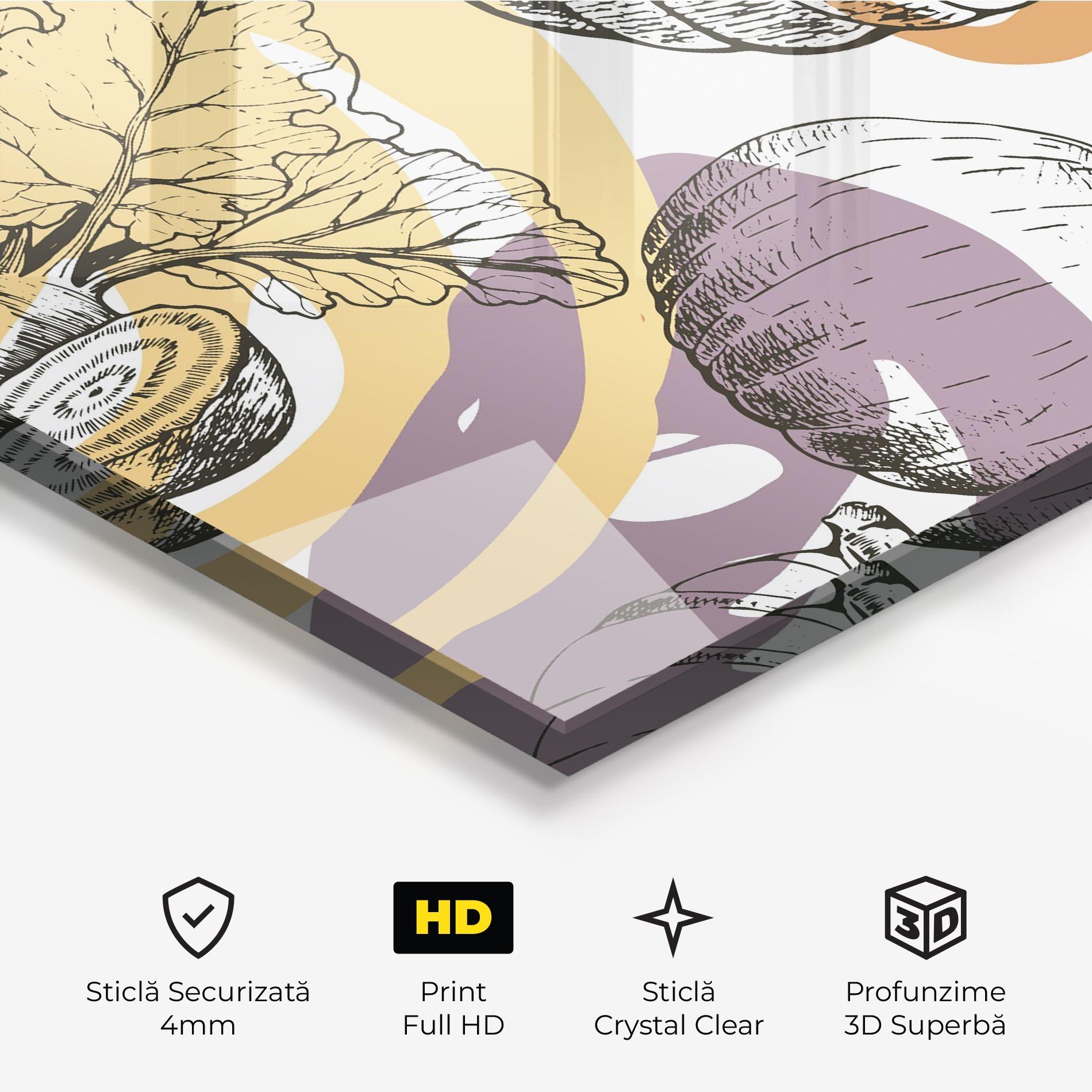 Tablou Sticla Cream Vegetables Art mockup 3