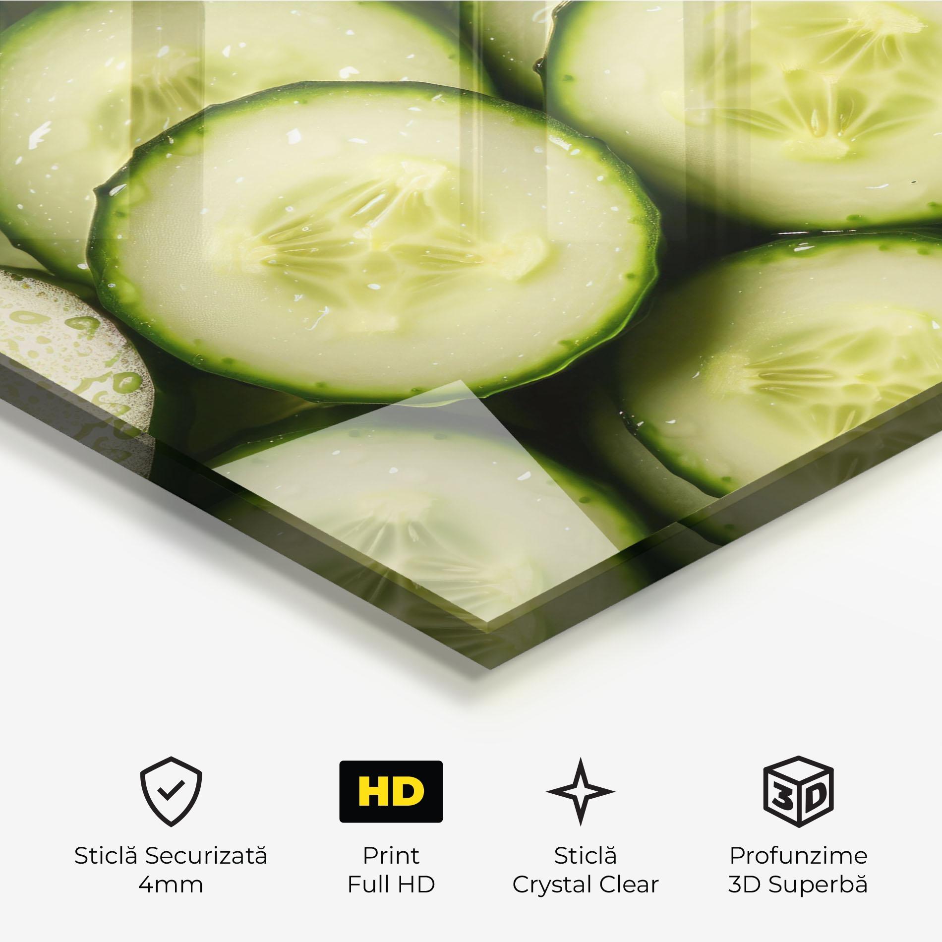 Tablou Sticla Fresh Cucumber mockup 3