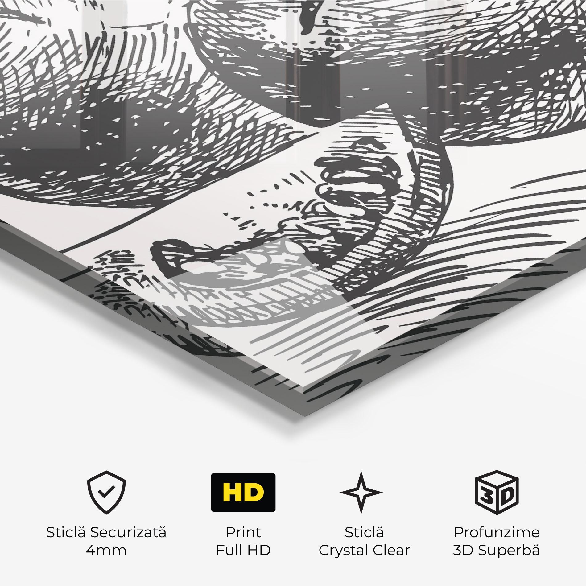 Tablou Sticla Grey Line Tomato mockup 3