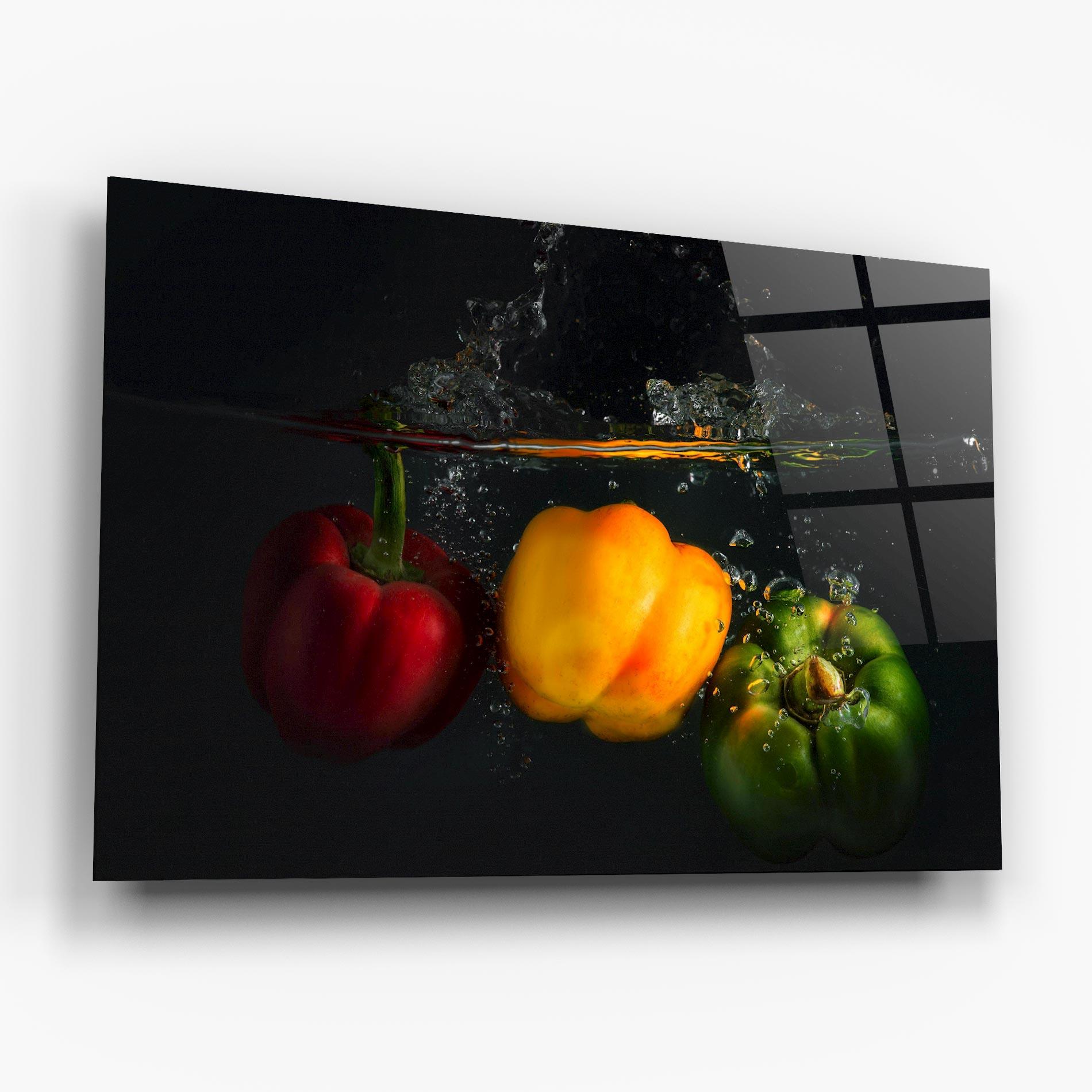 Tablou Sticla Cool Bellpepper Splash mockup 6