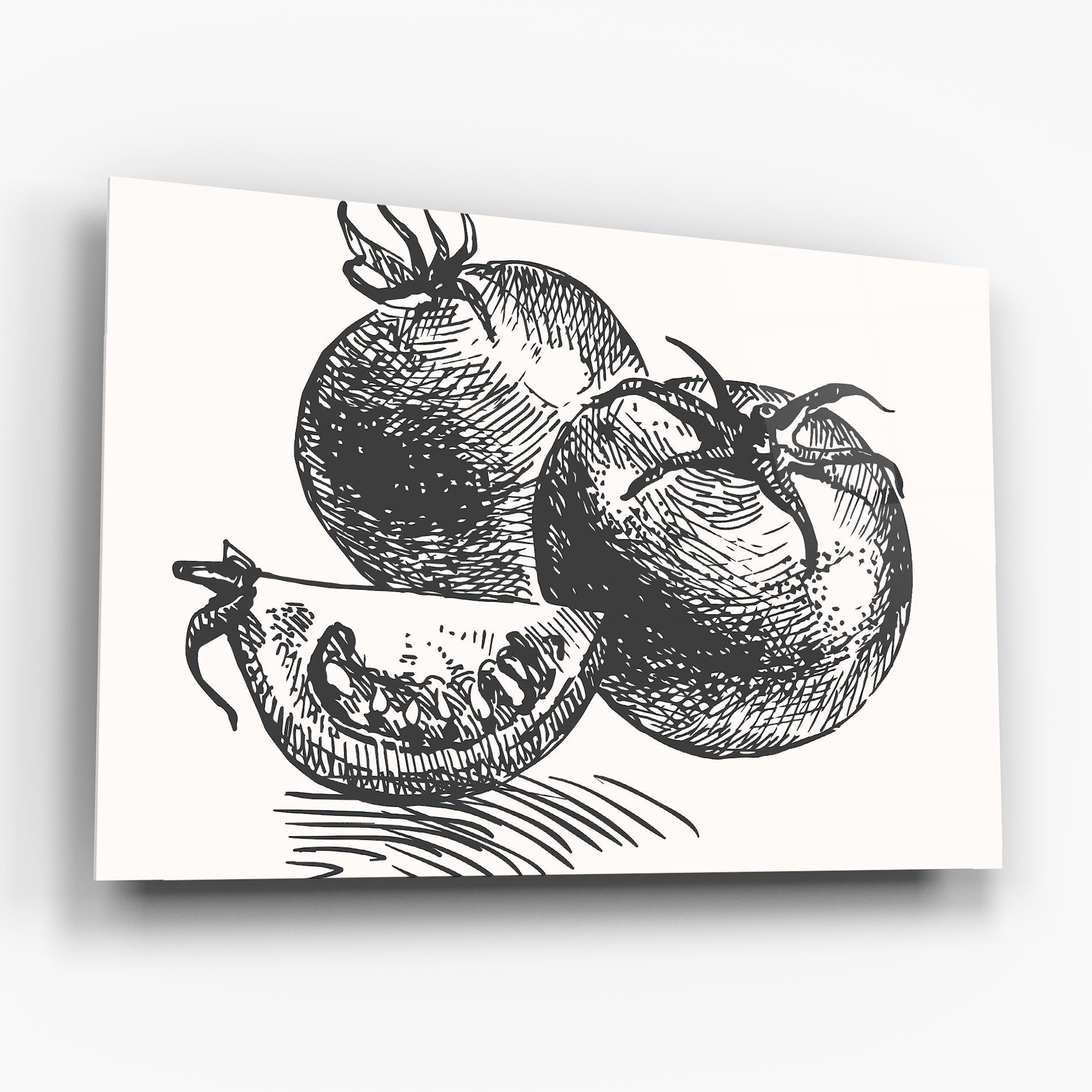 Tablou Sticla Grey Line Tomato mockup 6