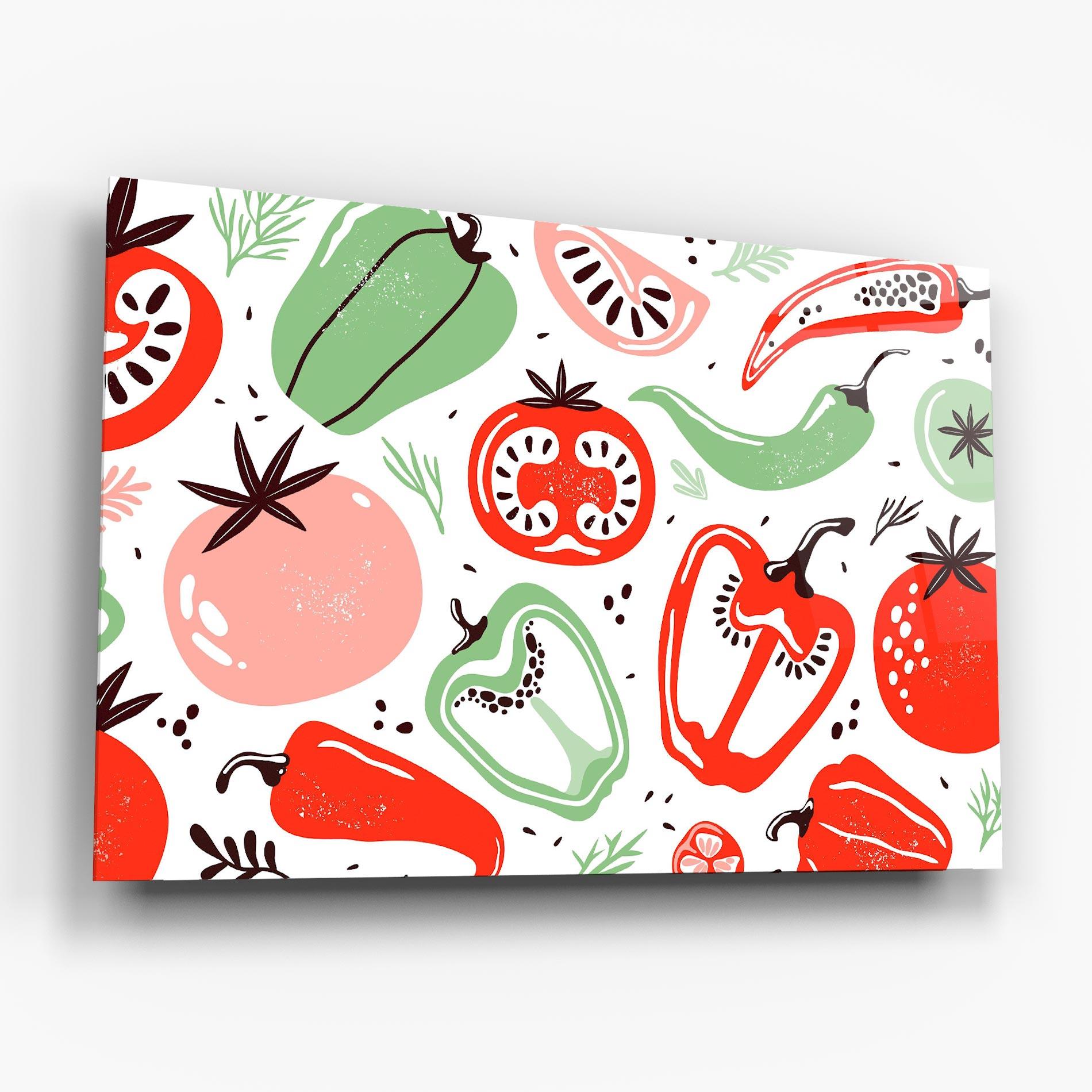 Tablou Sticla Nice Vegetables Art mockup 6