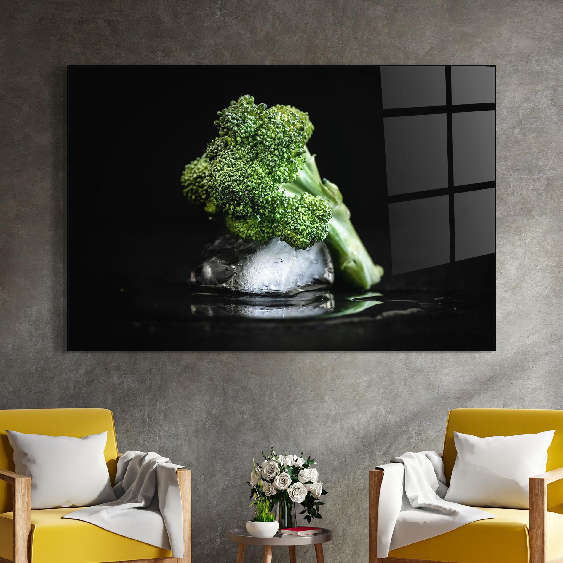 Tablou Sticla Broccoli Water mockup 4