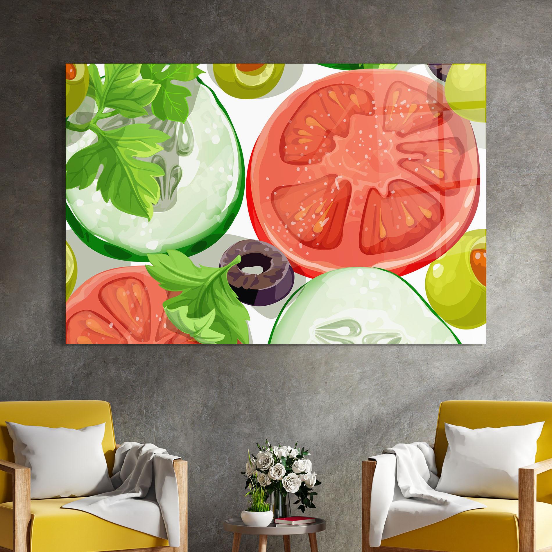 Tablou Sticla Cucumber Tomatoes mockup 4