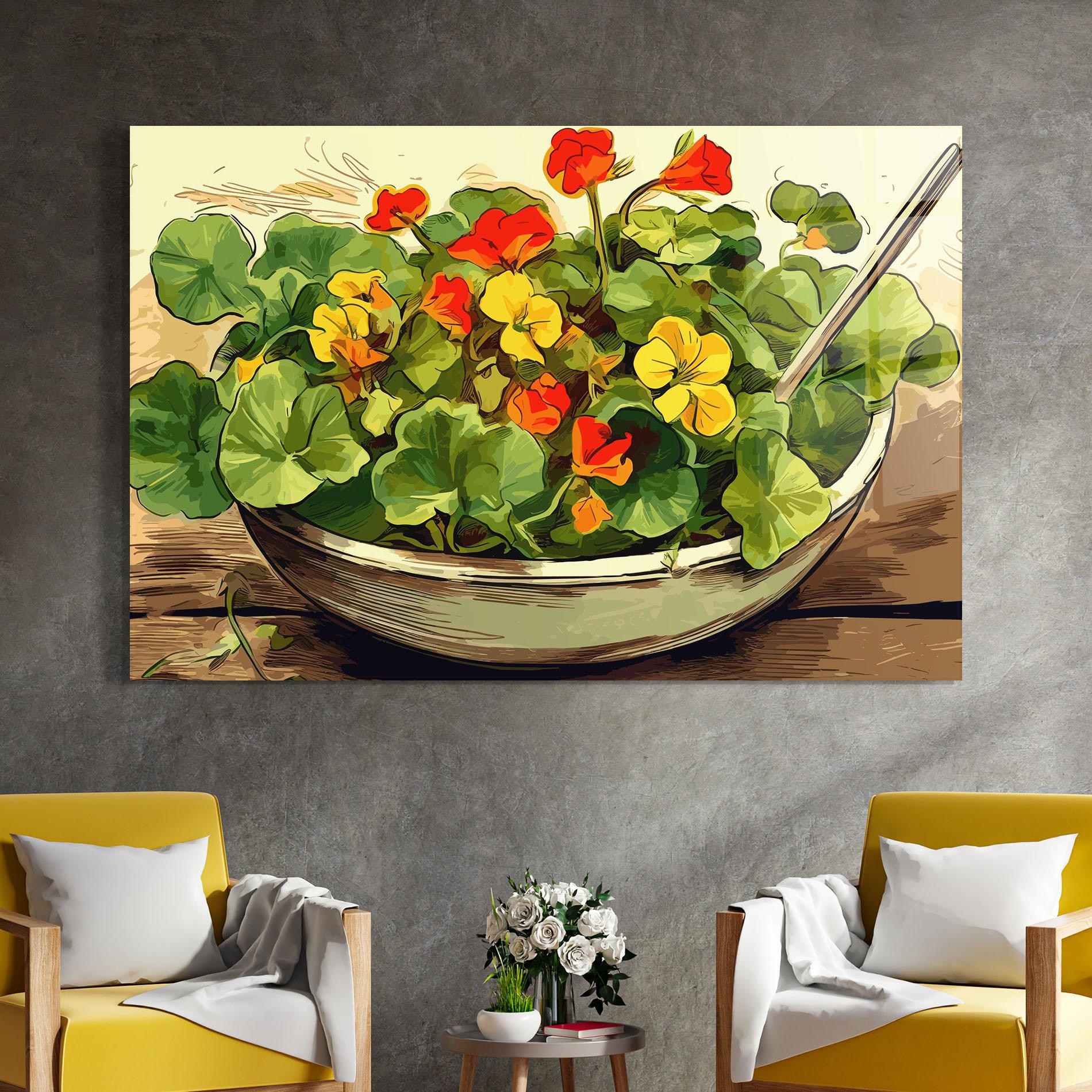 Tablou Sticla Flower Food mockup 4