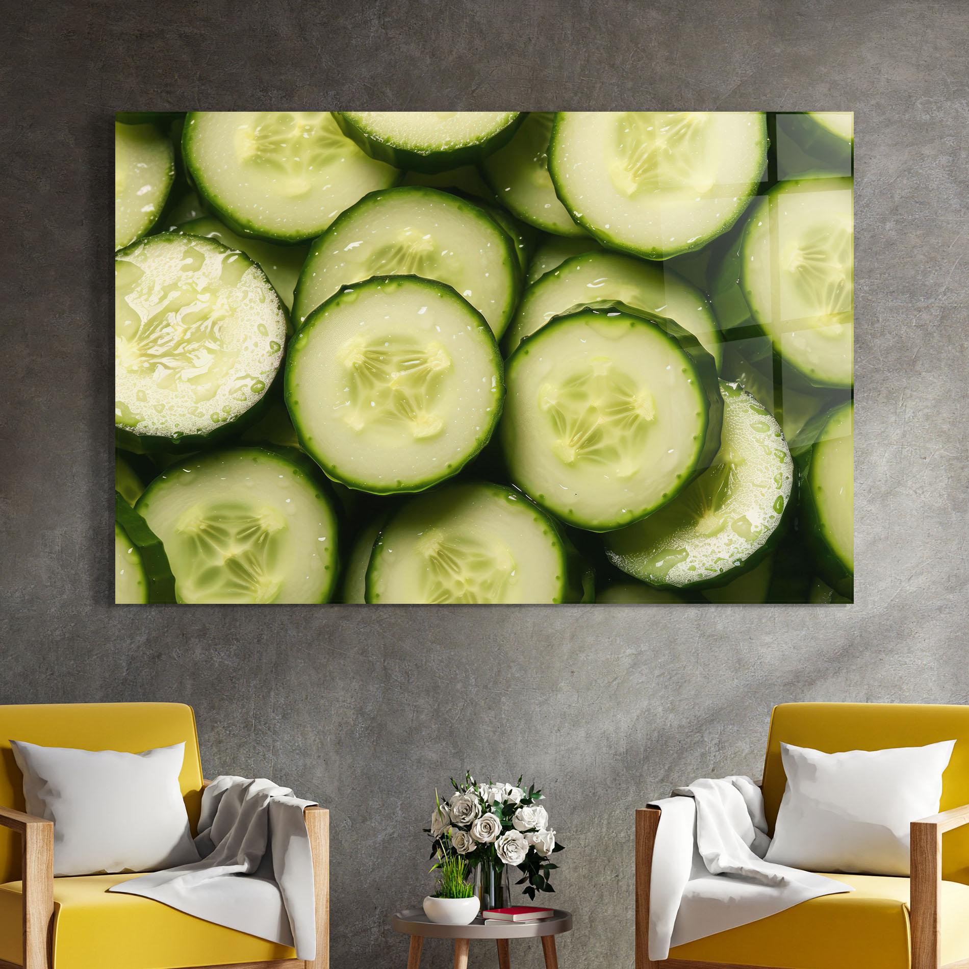 Tablou Sticla Fresh Cucumber mockup 4