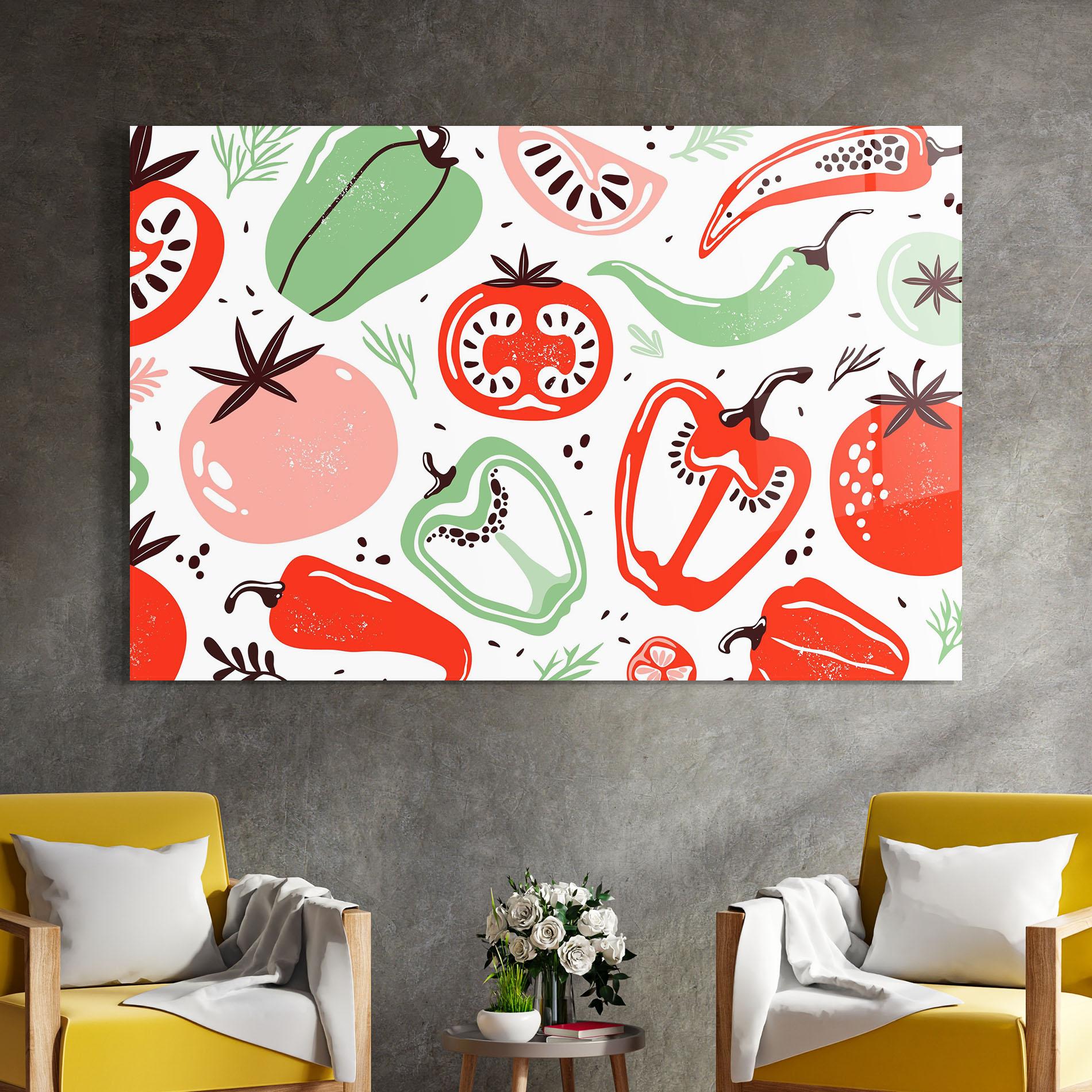 Tablou Sticla Nice Vegetables Art mockup 4