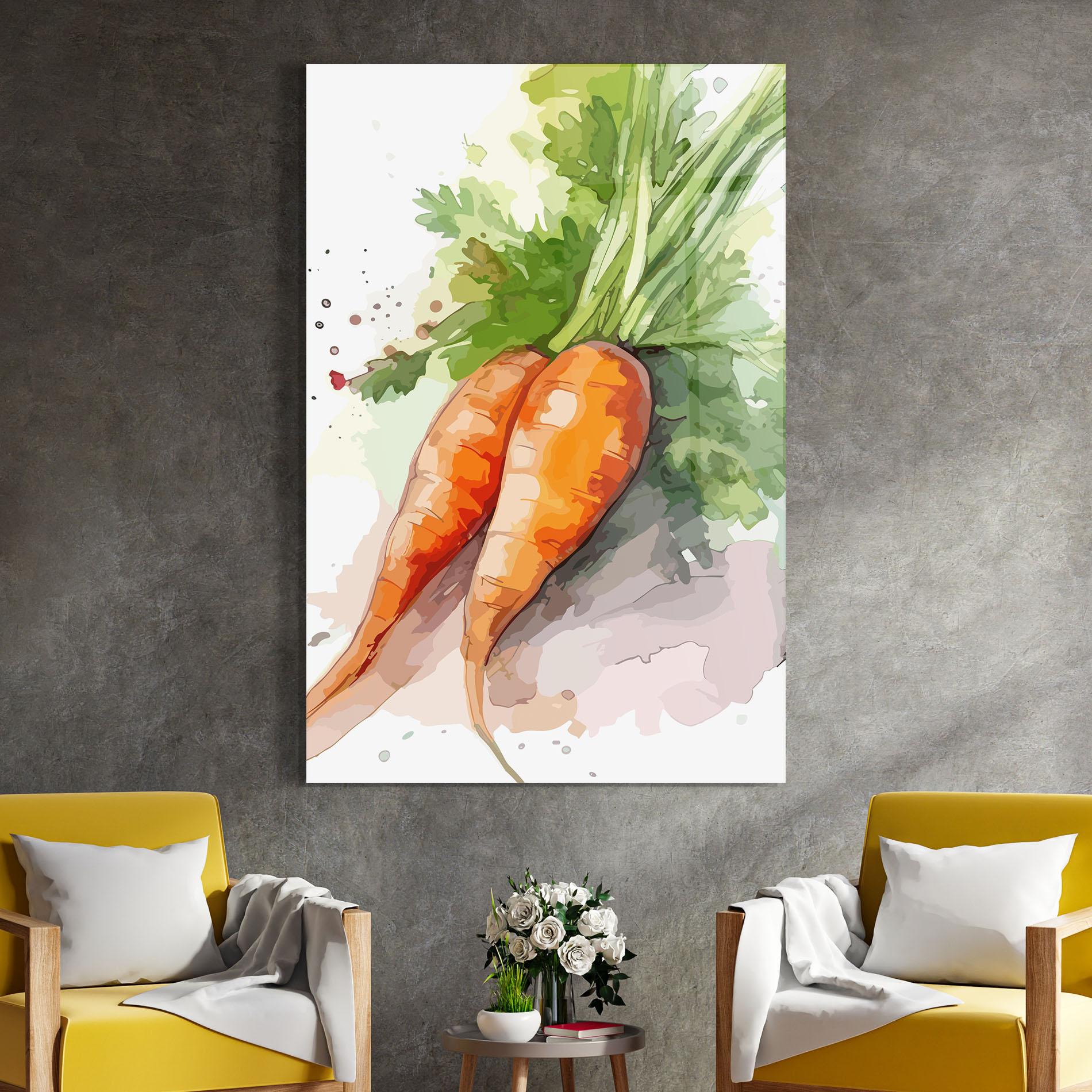 Tablou Sticla Carrot Watercolor mockup 4