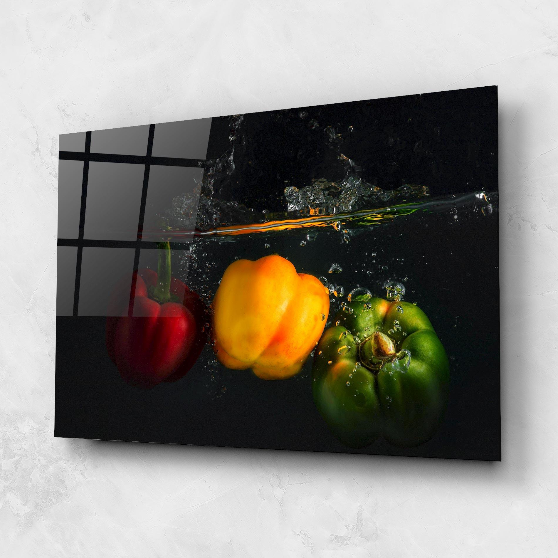 Tablou Sticla Cool Bellpepper Splash mockup 1
