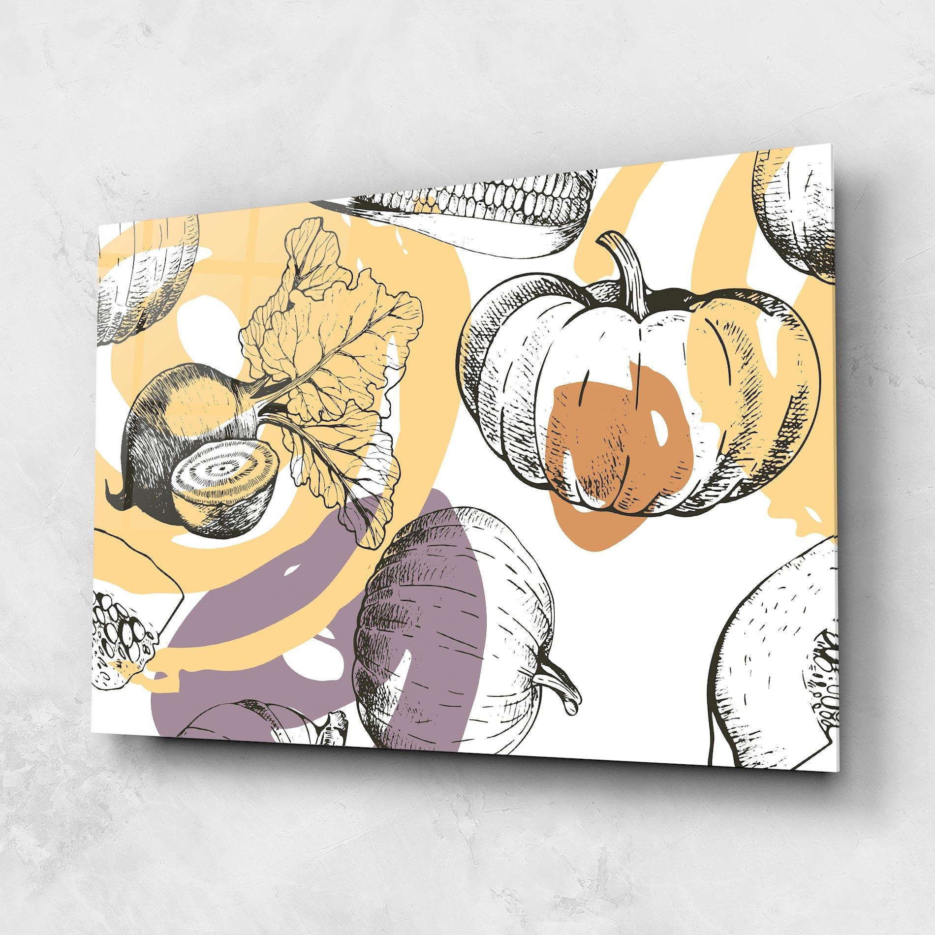 Tablou Sticla Cream Vegetables Art mockup 1